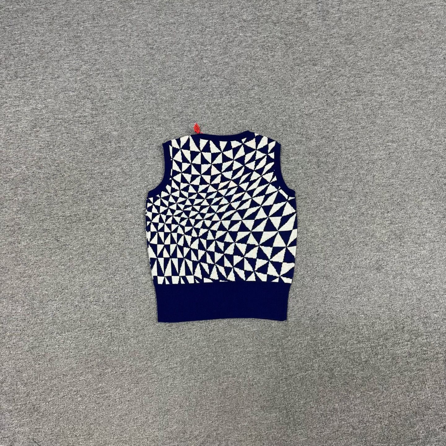 Dior Dior Blue White Geometric Sleeveless Knit Vest Size S / US 4 / IT 40 - 2 Thumbnail