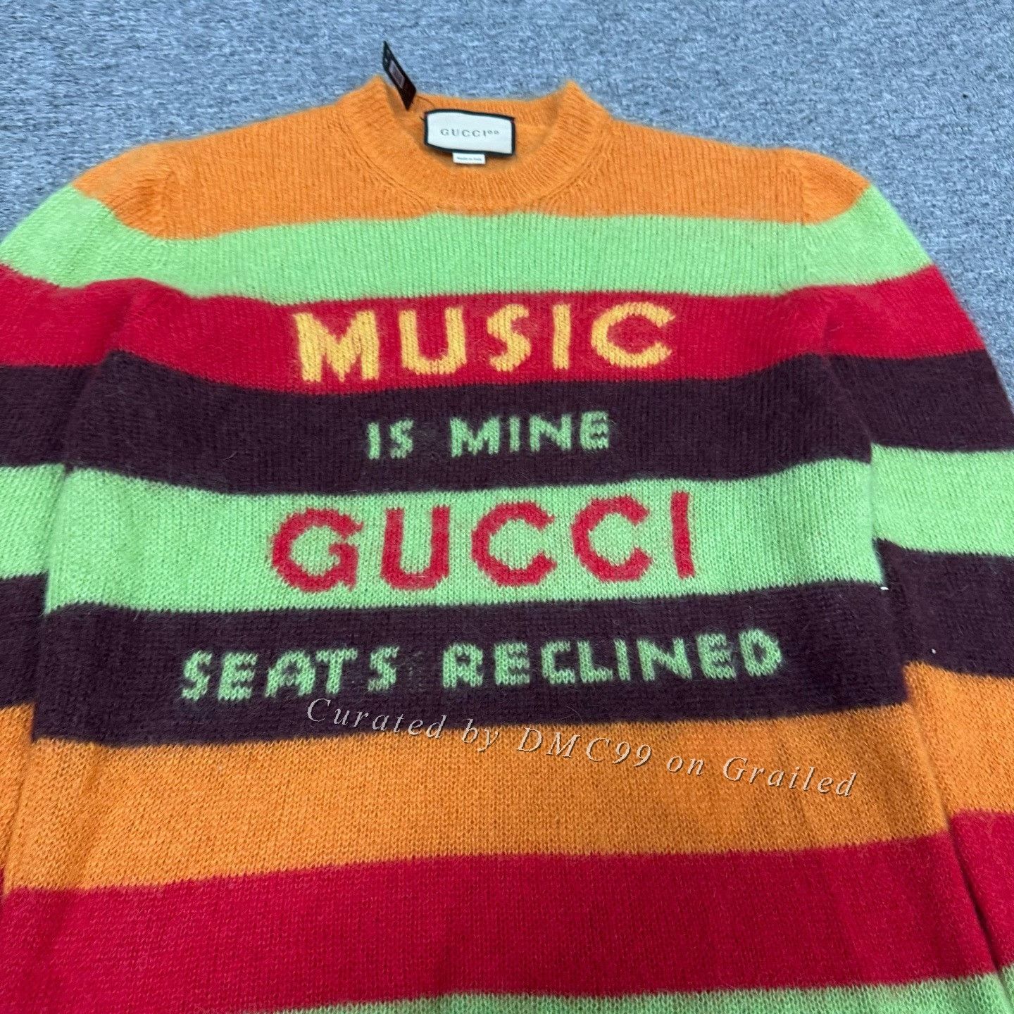 Gucci Gucci Colorful Stripe Letter Mohair Knit Sweater Size US M / EU 48-50 / 2 - 5 Thumbnail