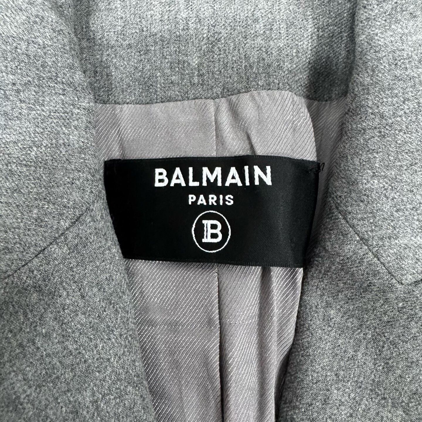 Balmain Balmain Gray Double-Breasted Gold Button Blazer Size XXS / US 00 / IT 34 - 5 Thumbnail