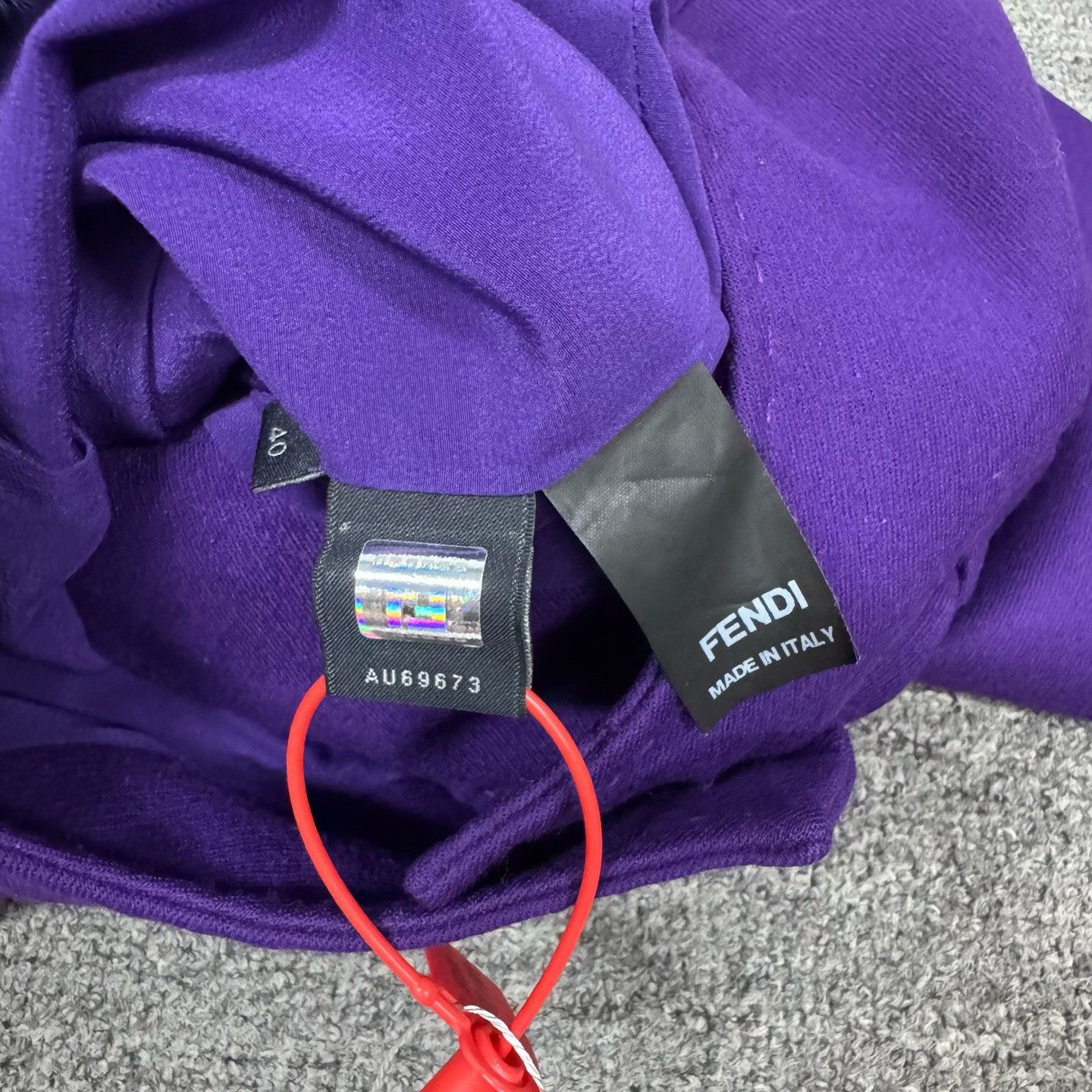Fendi Fendi Purple Fur Collar Waist Cinch Mid-Length Dress Size S / US 4 / IT 40 - 5 Thumbnail