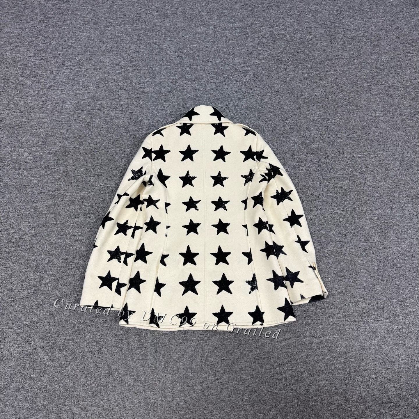 Max Mara MaxMara Beige Star Print Wool Coat Size XXS / US 00 / IT 34 - 2 Thumbnail