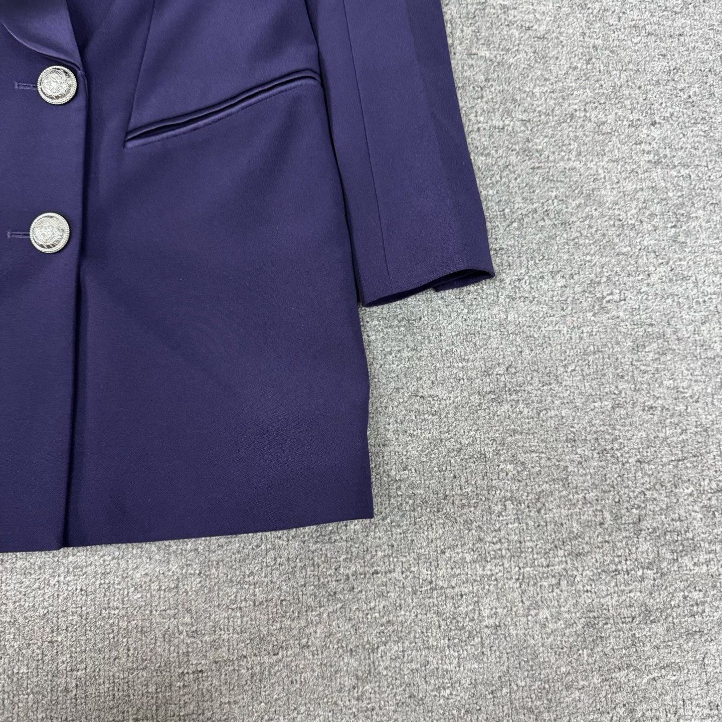 Balmain Balmain Long Purple Satin Blazer Dress Size XS / US 0-2 / IT 36-38 - 3 Thumbnail
