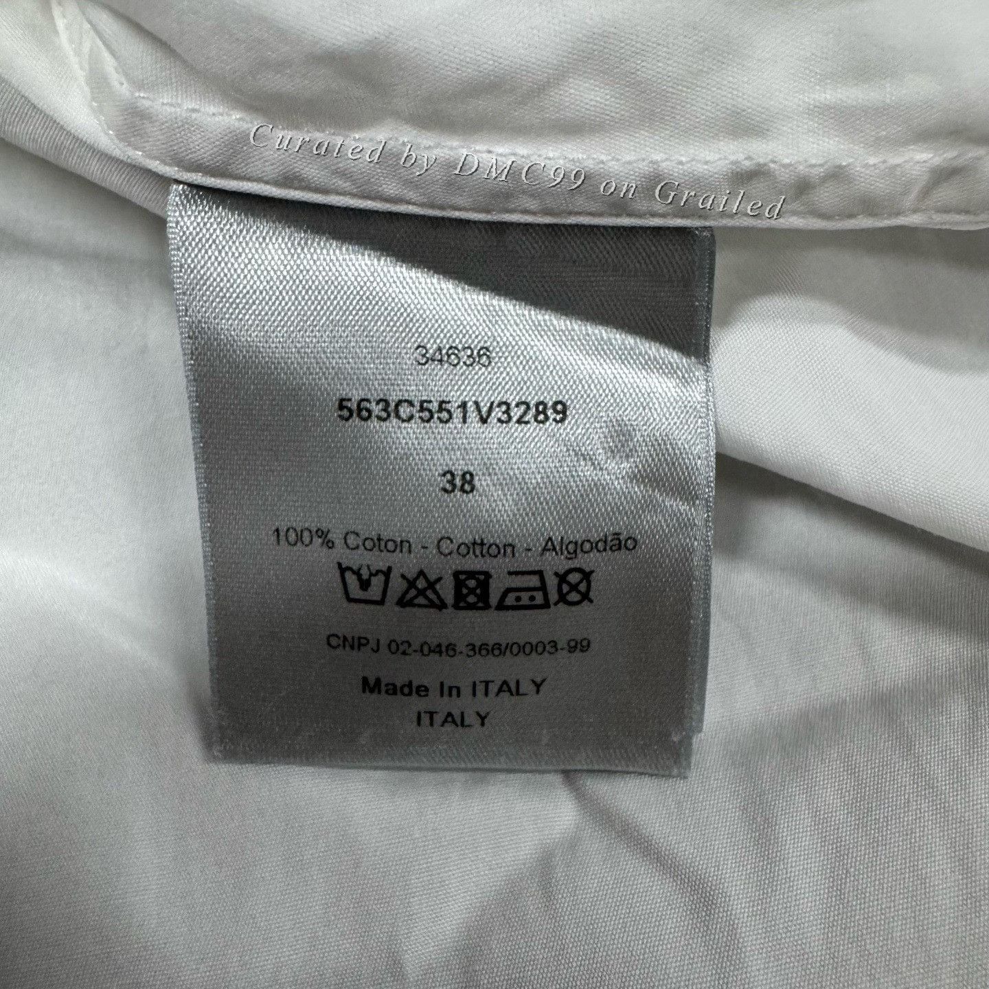 Dior Dior White Navy Stripe Collared Short-Sleeve Shirt Size S / US 4 / IT 40 - 5 Thumbnail