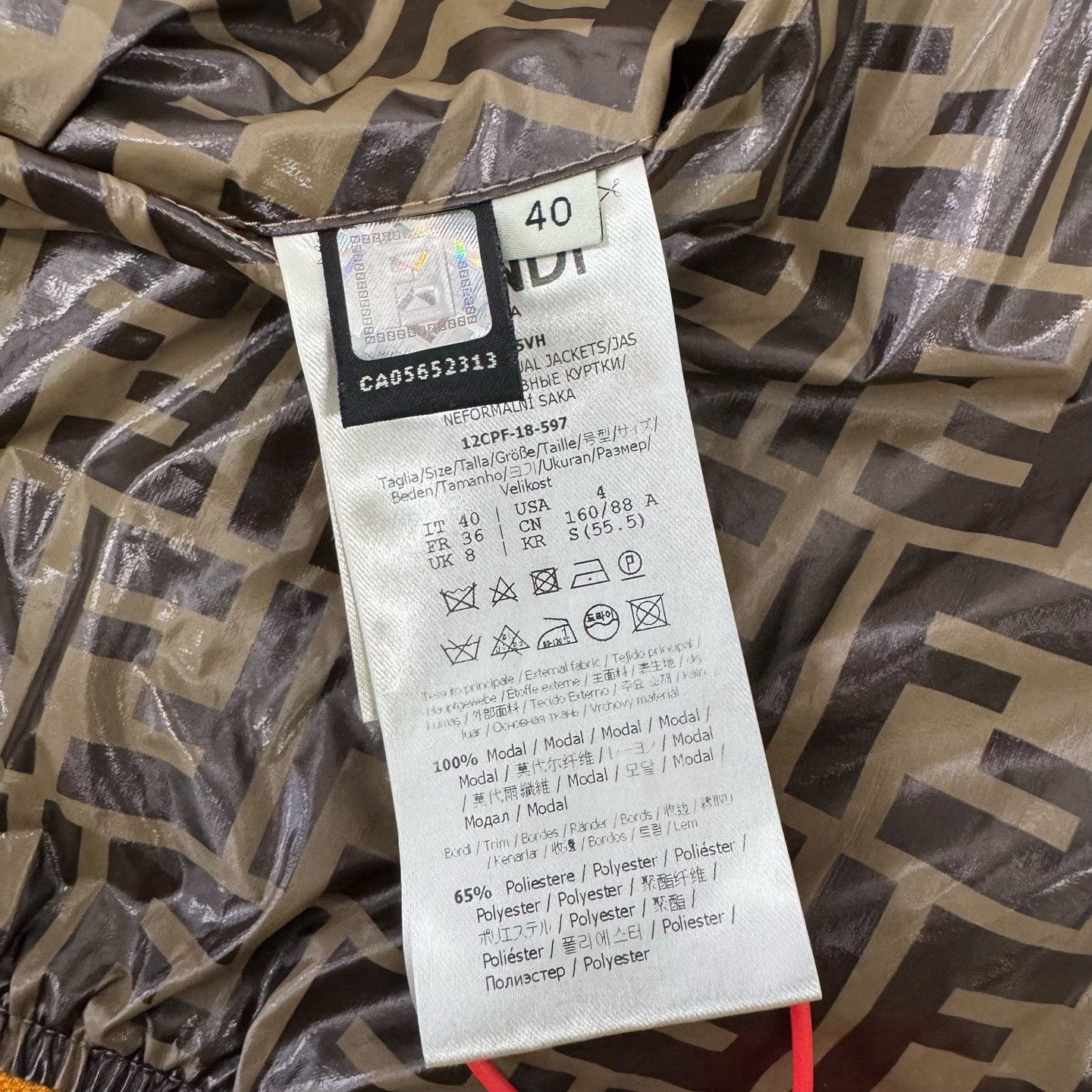 Fendi Fendi FF Monogram Logo Tape Bomber Jacket Size US XXS / EU 40 - 6 Thumbnail
