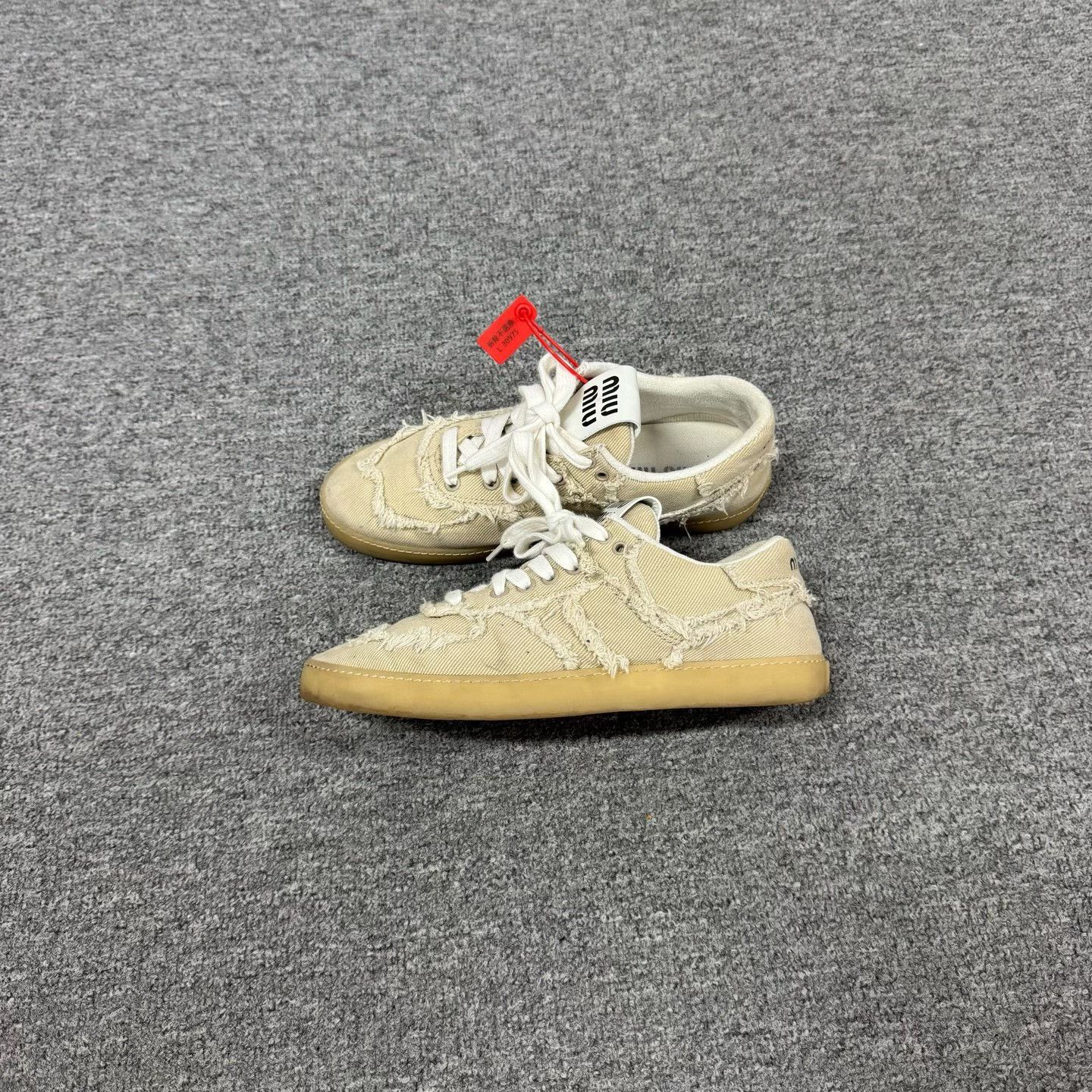 Miu Miu Miu Miu Distressed Fringe Trainers Size US 6.5 / IT 36.5 - 2 Thumbnail