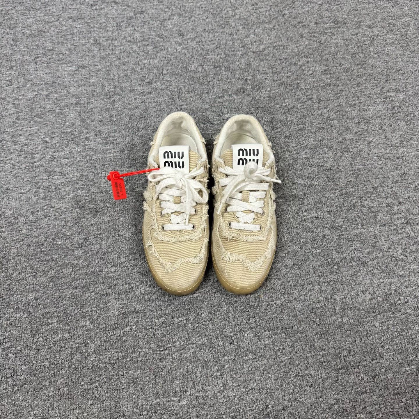 Miu Miu Miu Miu Distressed Fringe Trainers Size US 6.5 / IT 36.5 - 3 Thumbnail