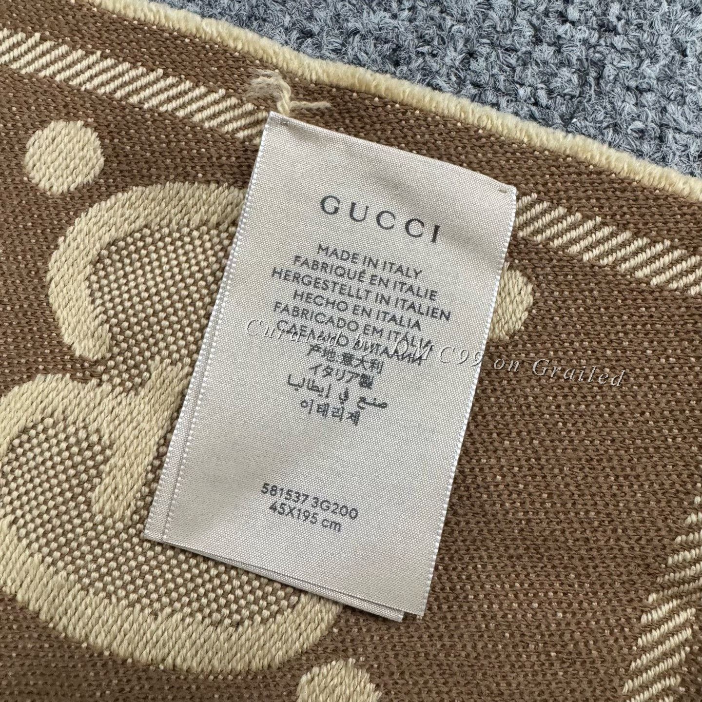 Gucci Gucci Wool All-Over Print Double-Sided Scarf Size ONE SIZE - 5 Thumbnail