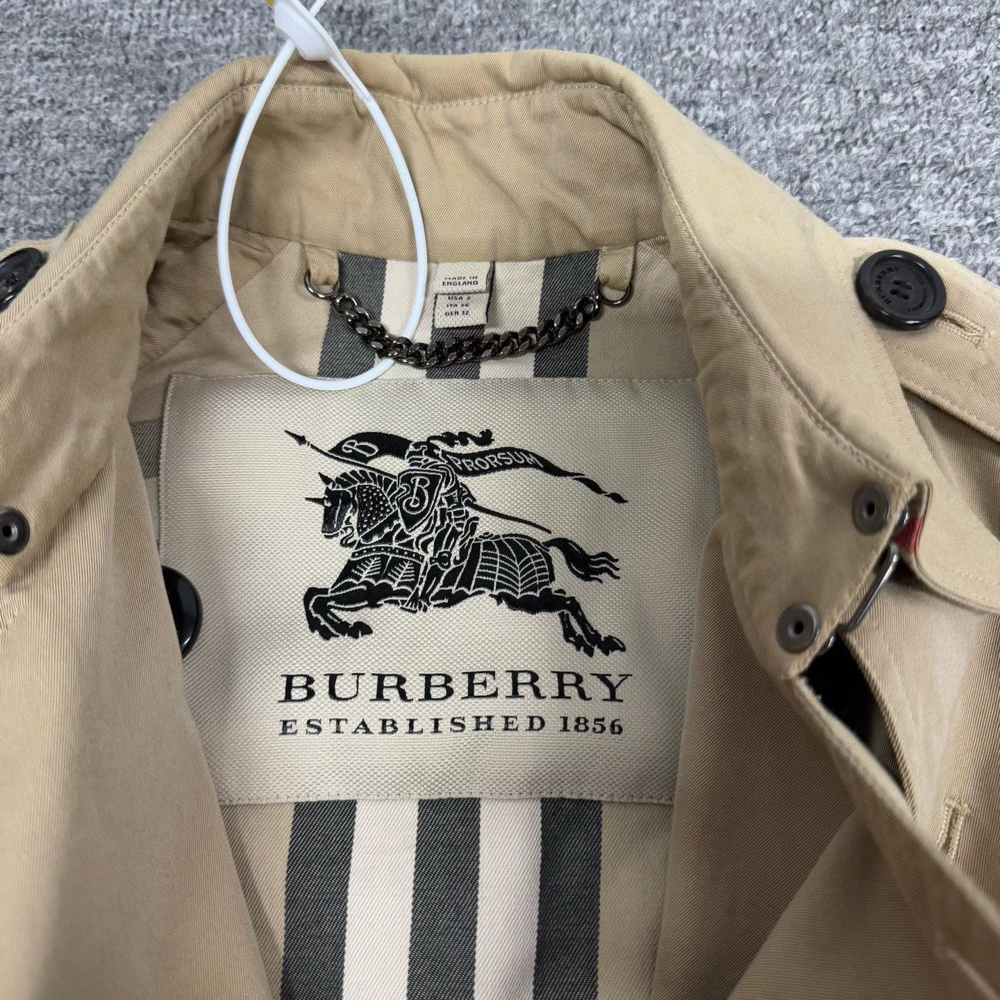 Burberry Burberry Classic Inner Check Trench Coat Size XXS / US 00 / IT 34 - 5 Thumbnail