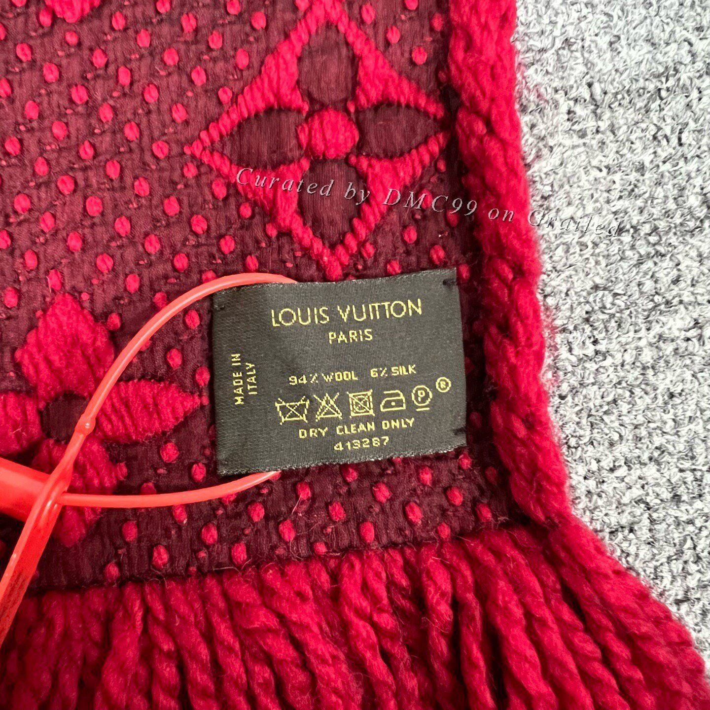 Louis Vuitton Louis Vuitton Red Monogram Scarf Size ONE SIZE - 4 Thumbnail