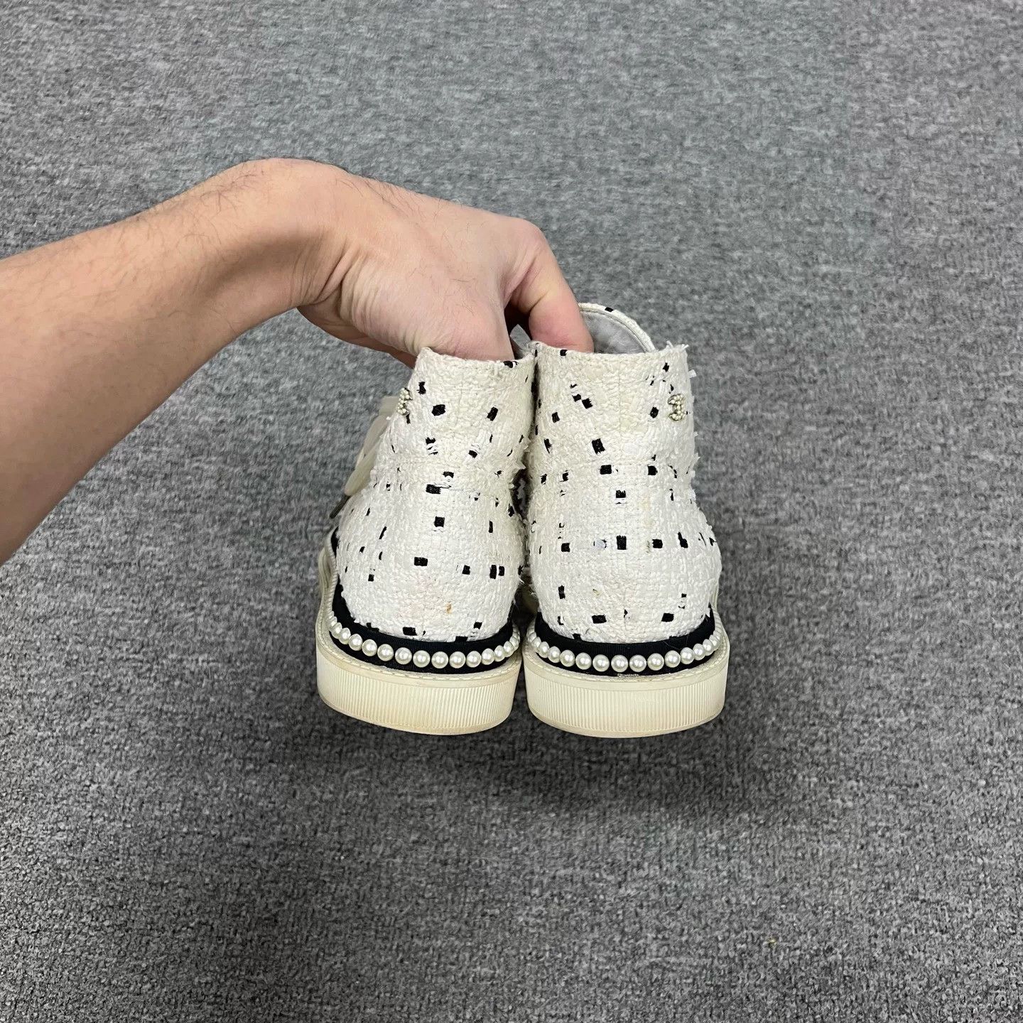 Chanel Chanel Woven Pearl High-Top Shoes Size US 5.5 / IT 35.5 - 4 Thumbnail