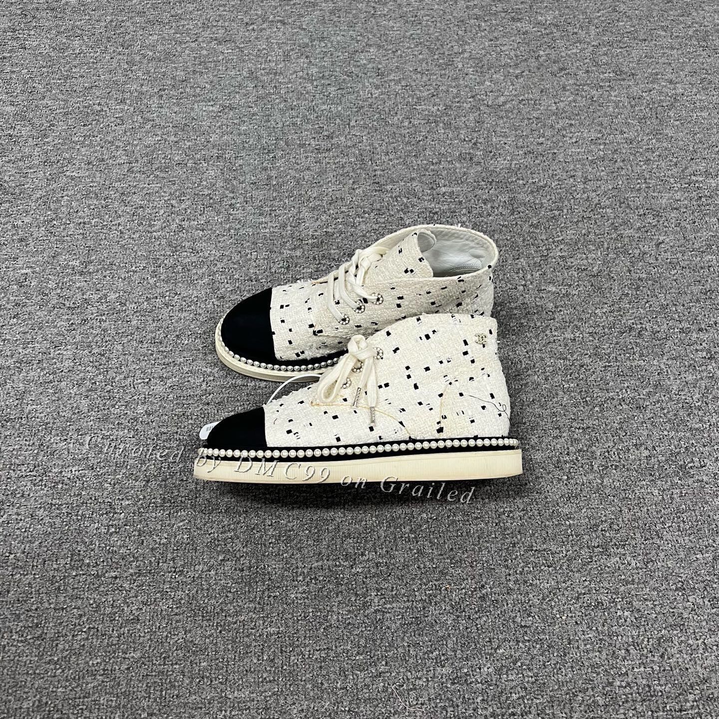 Chanel Chanel Woven Pearl High-Top Shoes Size US 5.5 / IT 35.5 - 2 Thumbnail