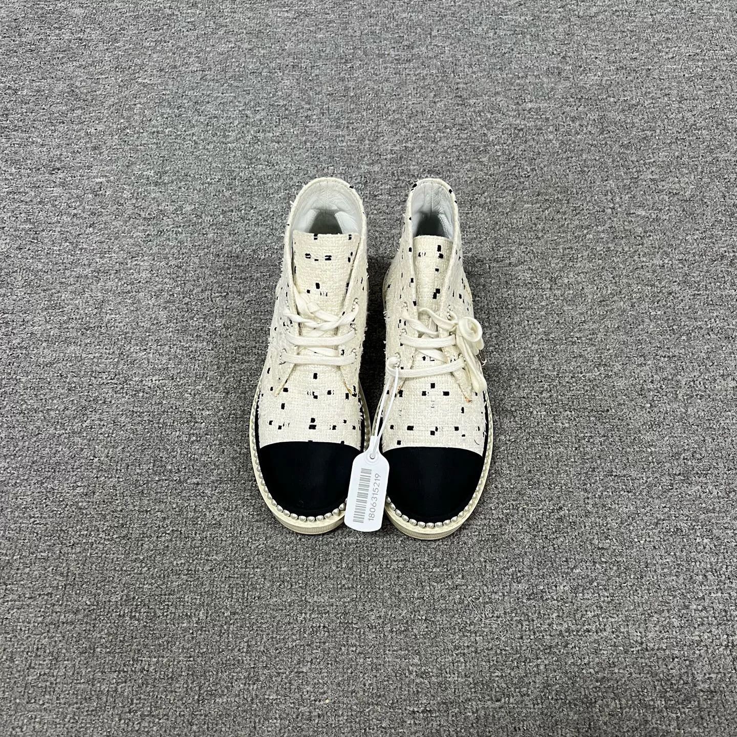 Chanel Chanel Woven Pearl High-Top Shoes Size US 5.5 / IT 35.5 - 3 Thumbnail