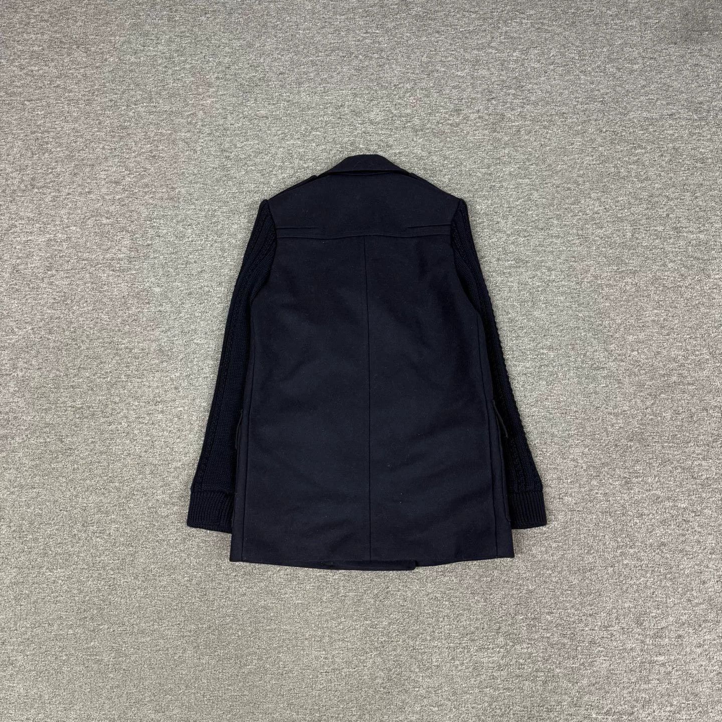 Balmain Balmain Wool Coat with Knit Panel Size S / US 4 / IT 40 - 2 Thumbnail