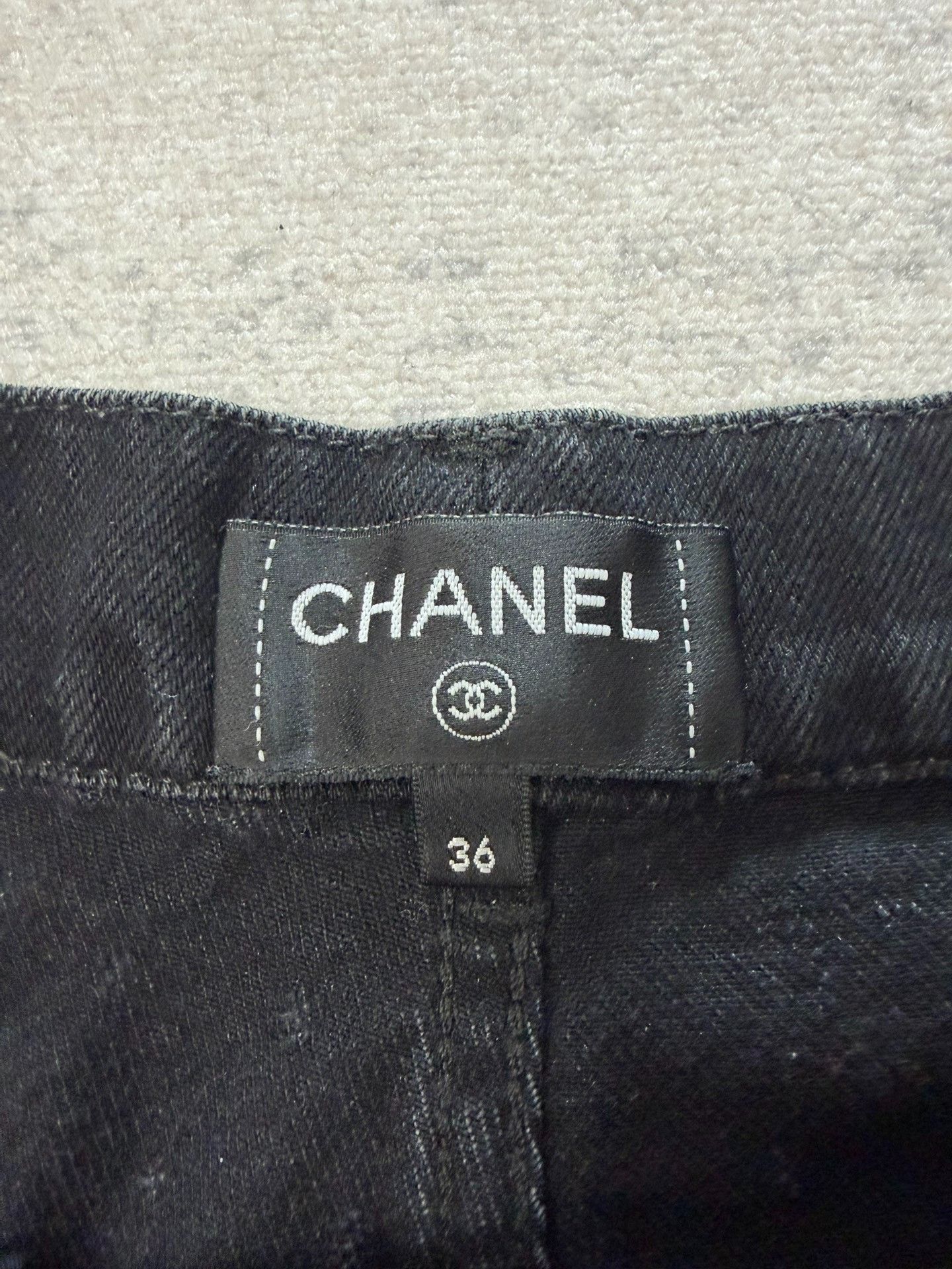 Chanel Chanel 23P Black Wide-Leg Logo Jeans Size 36" / US 14 / IT 50 - 4 Thumbnail