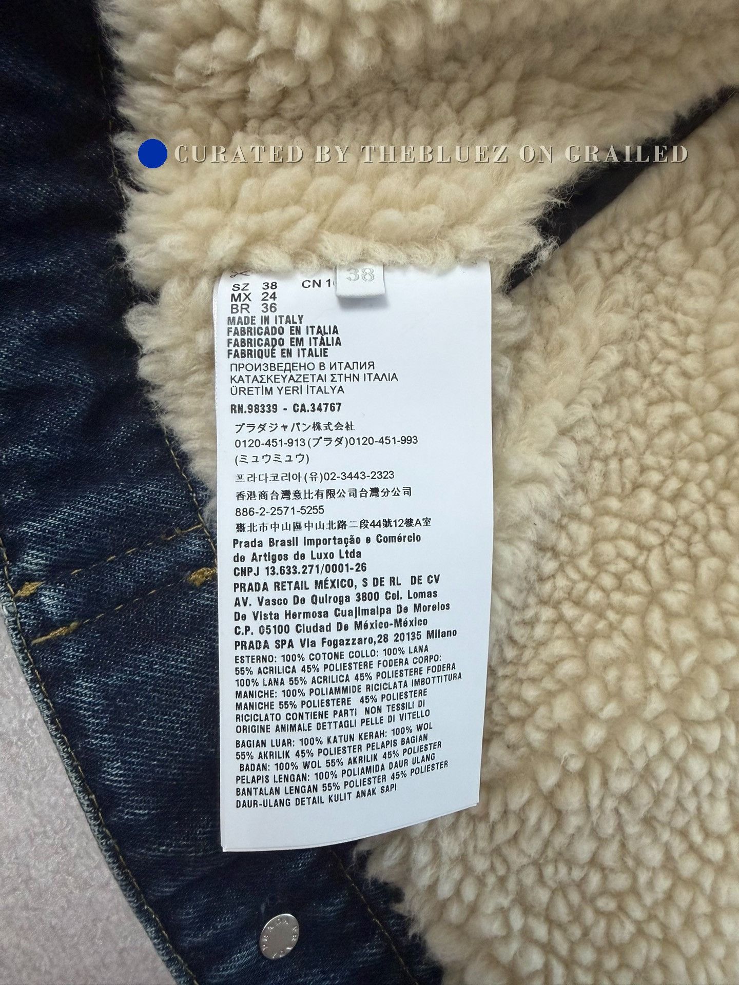 Prada Prada Blue Denim Shearling Triangle Jacket Size S / US 4 / IT 40 - 5 Thumbnail