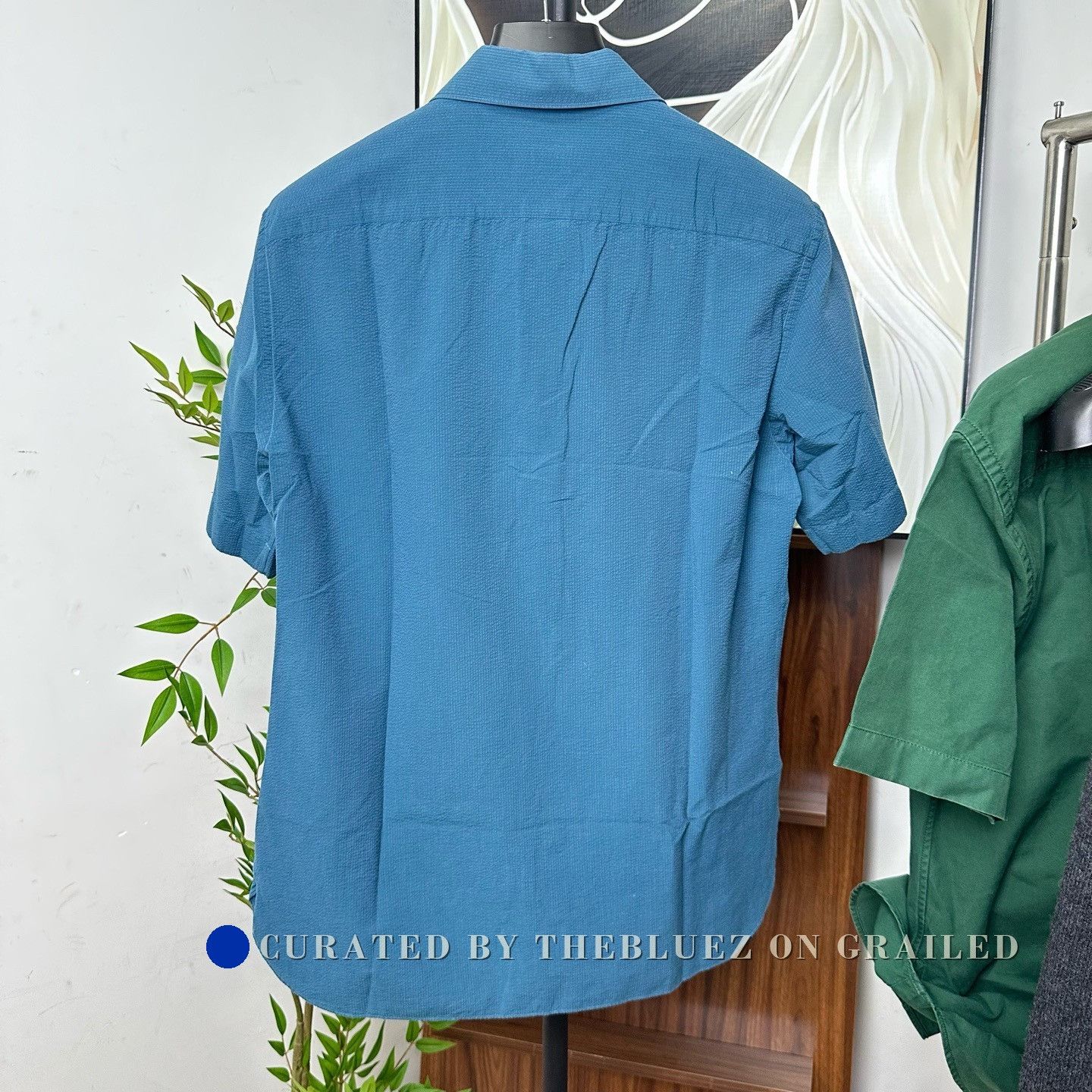 Ermenegildo Zegna Zegna Blue Short-Sleeve Shirt Size 41 Size US M / EU 48-50 / 2 - 2 Thumbnail