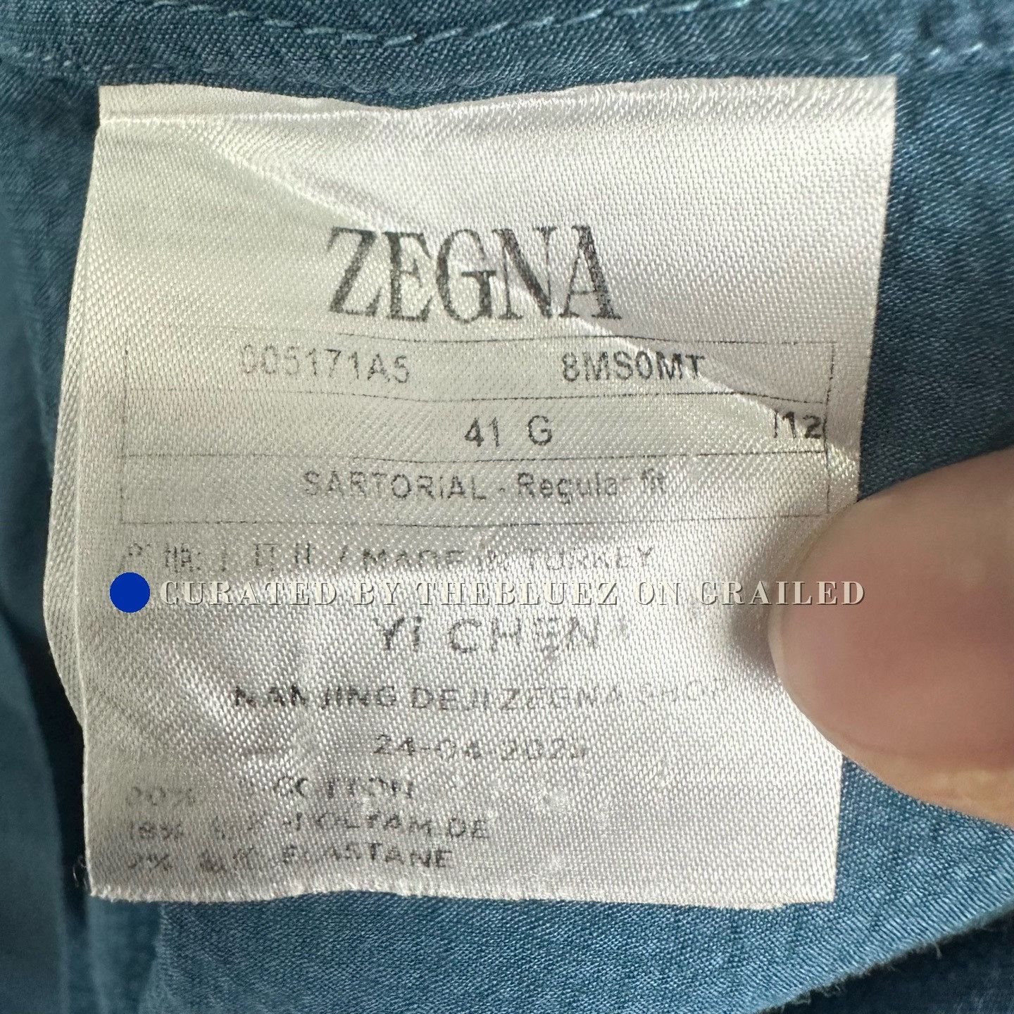 Ermenegildo Zegna Zegna Blue Short-Sleeve Shirt Size 41 Size US M / EU 48-50 / 2 - 4 Thumbnail