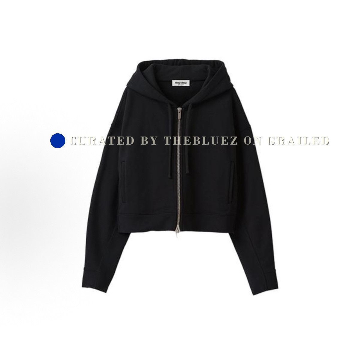 Miu Miu Miumiu Logo Embroidered Zip Hoodie Jacket Size L / US 10 / IT 46 - 6 Thumbnail