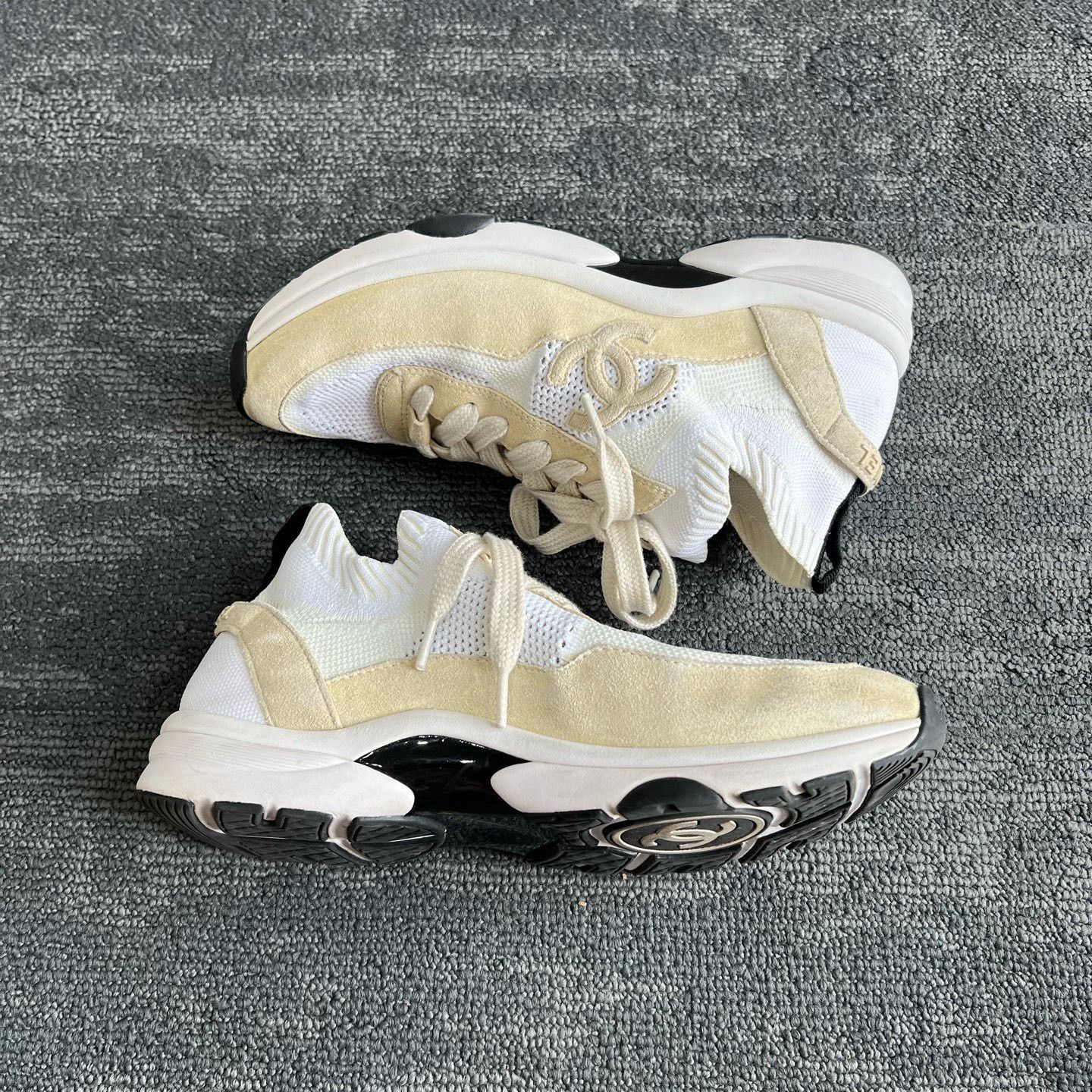 Chanel Chanel Beige Knit Mesh Sneakers Size US 9 / EU 42 - 3 Thumbnail