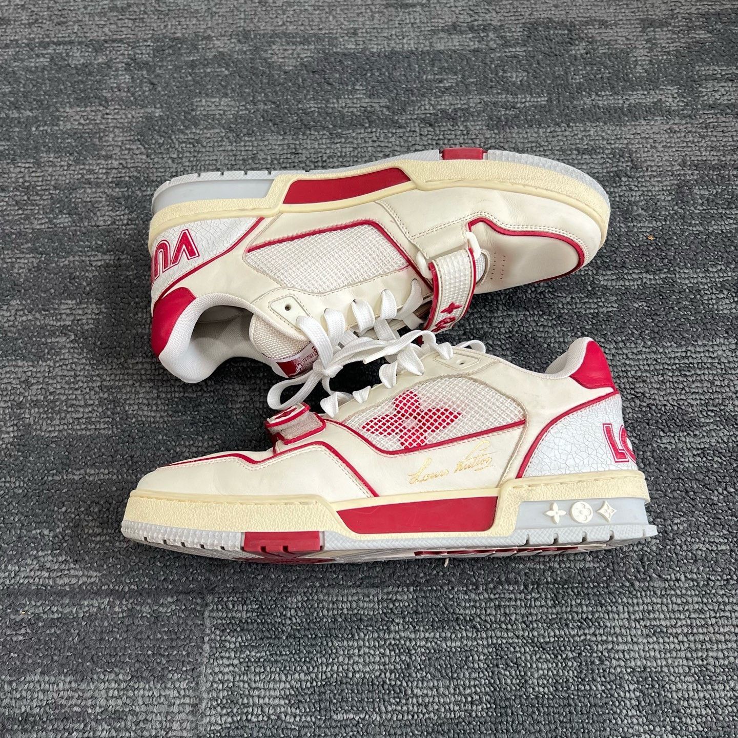 Louis Vuitton LV Trainer White Red Velcro Sneakers Size US 7.5 / EU 40-41 - 4 Thumbnail