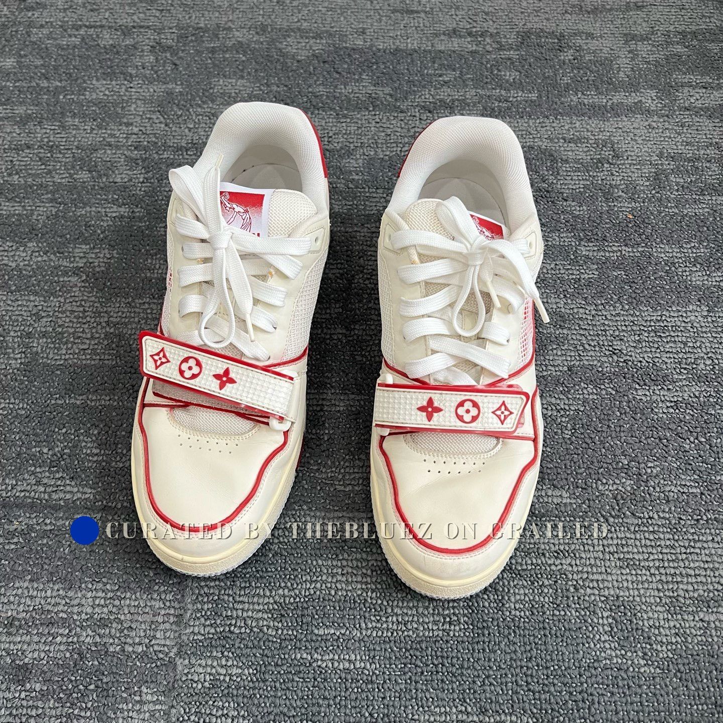 Louis Vuitton LV Trainer White Red Velcro Sneakers Size US 7.5 / EU 40-41 - 2 Thumbnail