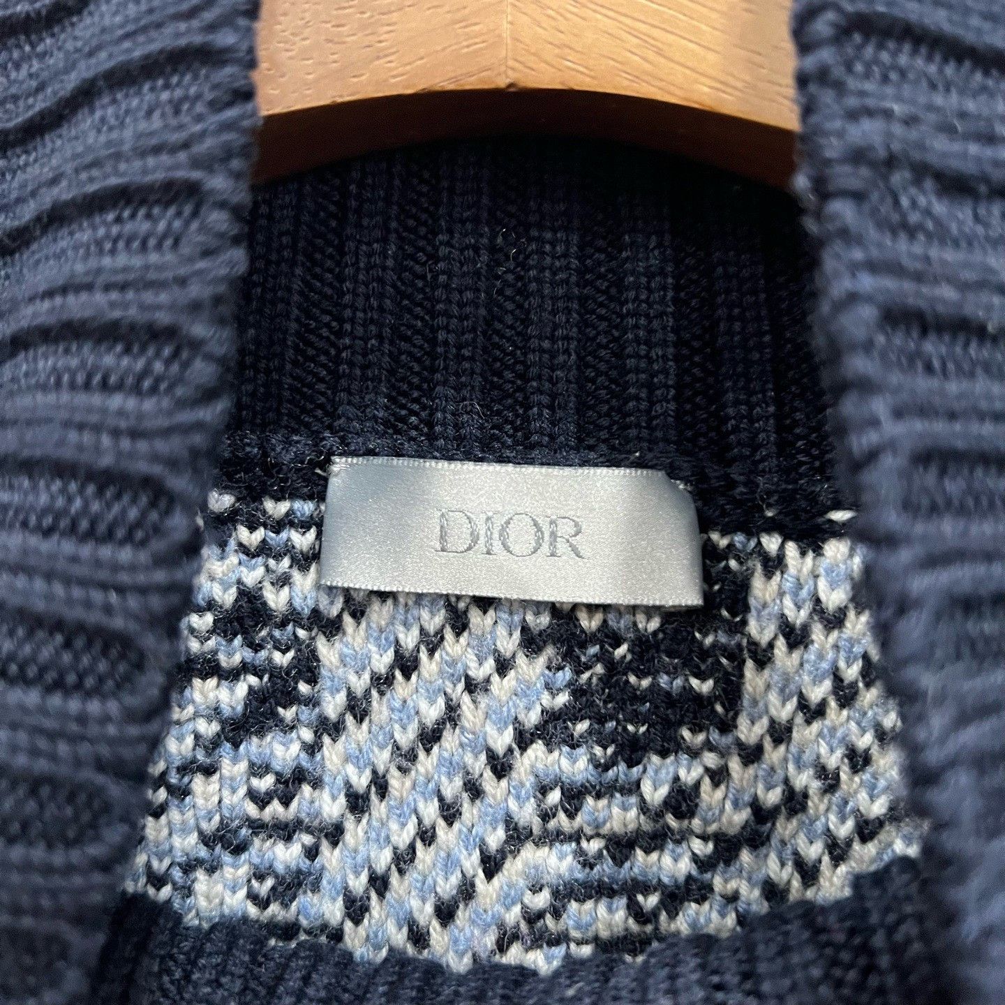 Dior Dior Navy Blue All-Over Print Wool Turtleneck Size S / US 4 / IT 40 - 4 Thumbnail