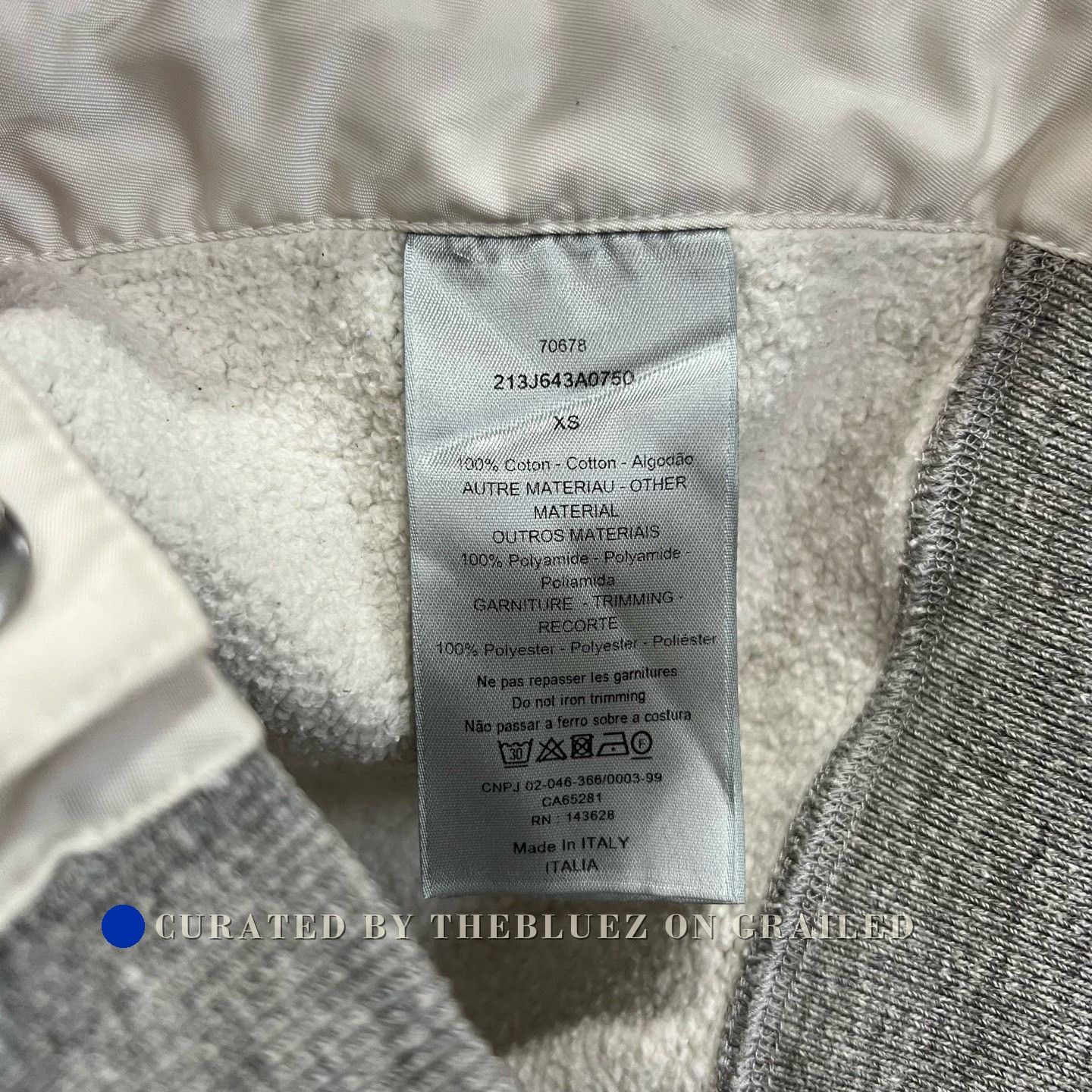 Sacai Dior Sacai Grey Patch Logo Sweatshirt Size US XS / EU 42 / 0 - 5 Thumbnail