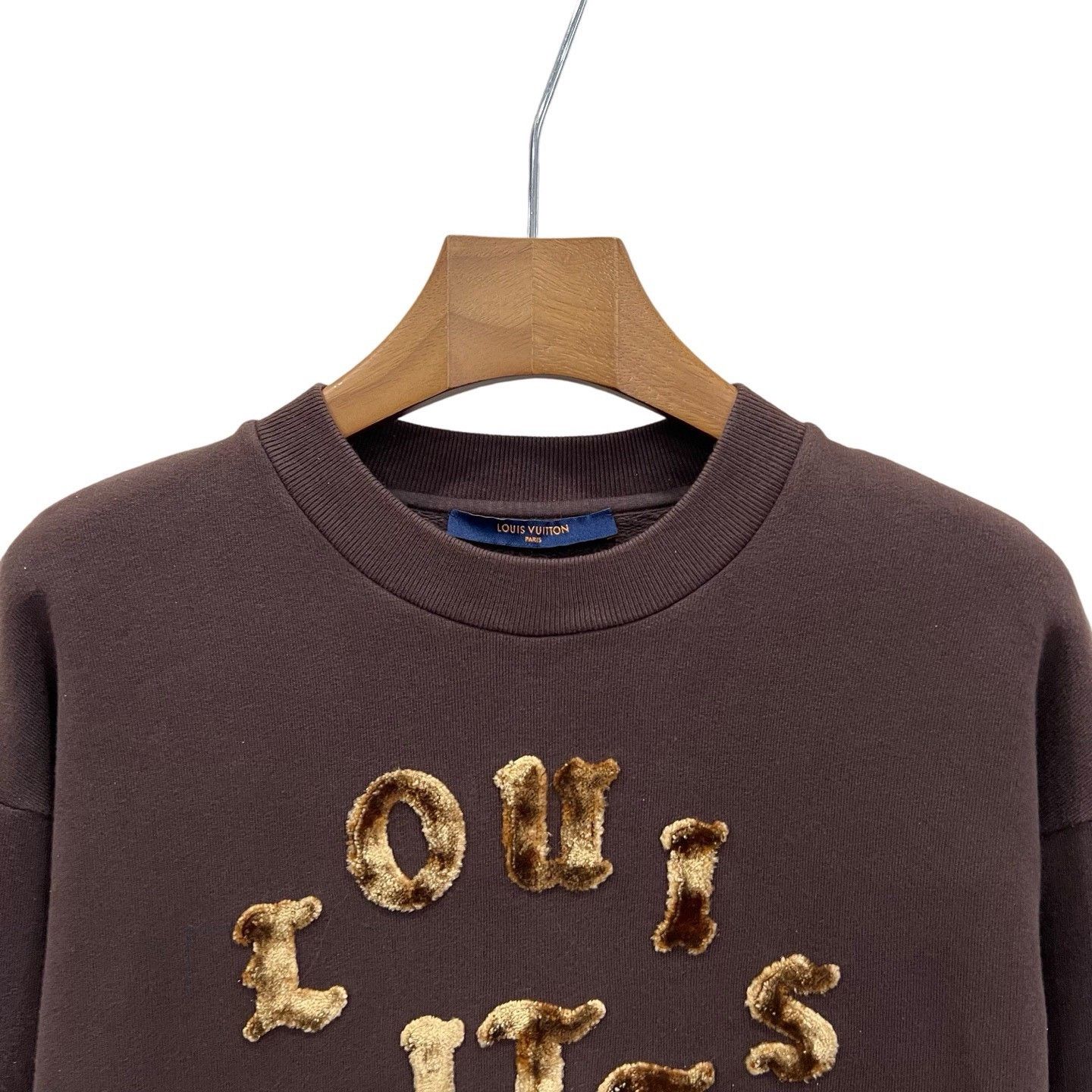 Louis Vuitton Louis Vuitton Brown Flocked Logo Sweatshirt Size US S / EU 44-46 / 1 - 2 Thumbnail