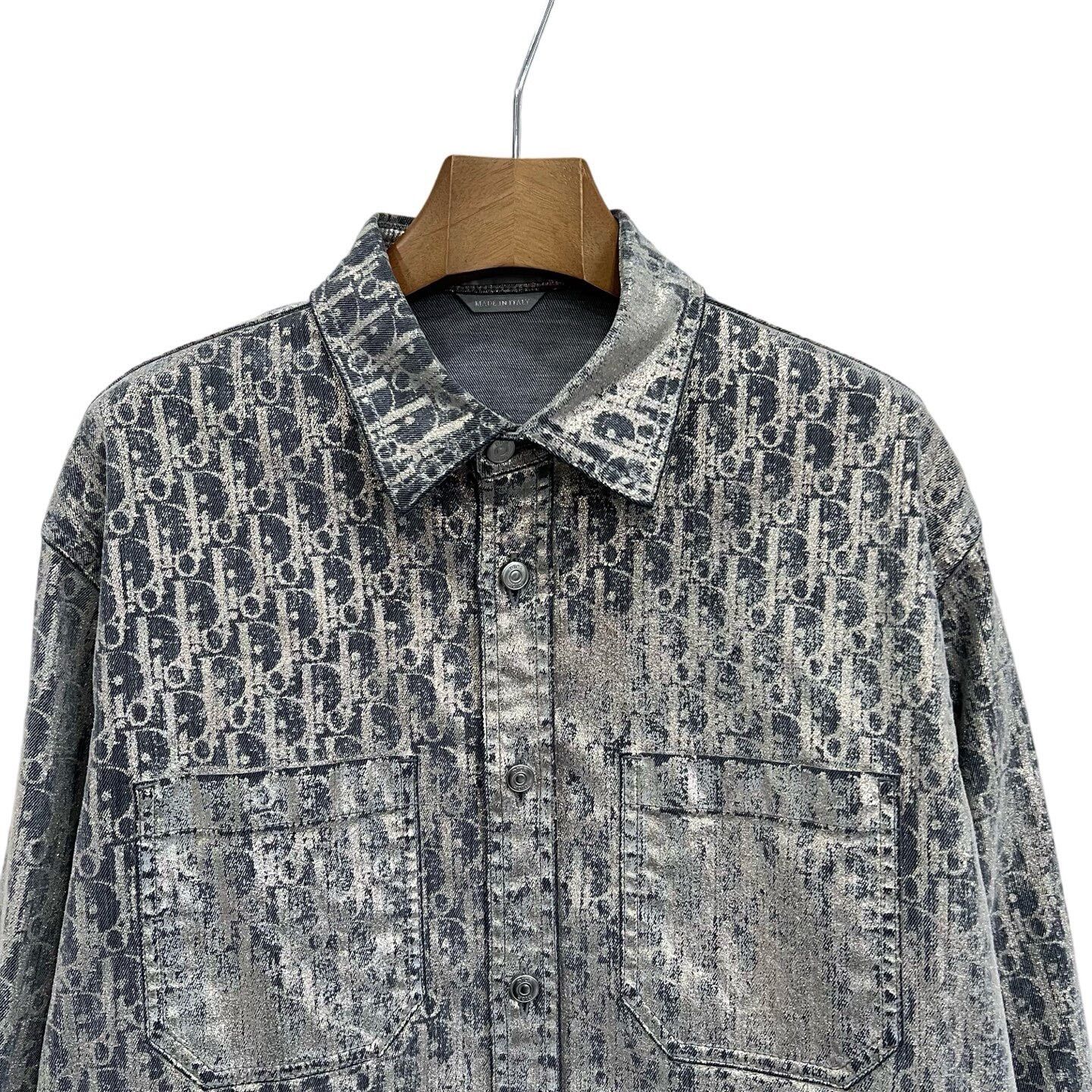 Dior Dior Glitter Monogram Distressed Long-Sleeve Shirt Size S / US 4 / IT 40 - 2 Thumbnail