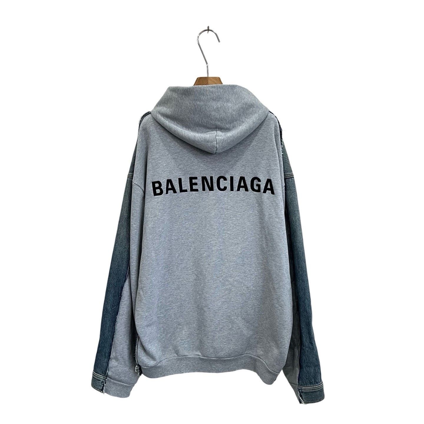Balenciaga Balenciaga Hooded Single-Breasted Loose Denim Jacket Size US S / EU 44-46 / 1 - 2 Thumbnail