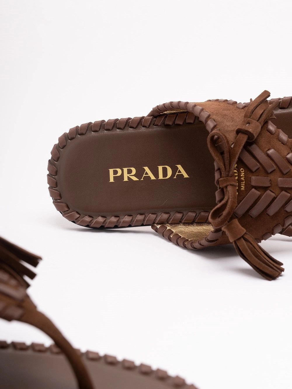 Prada Suede Flat Sandals Size US 8 / IT 38 - 6 Thumbnail