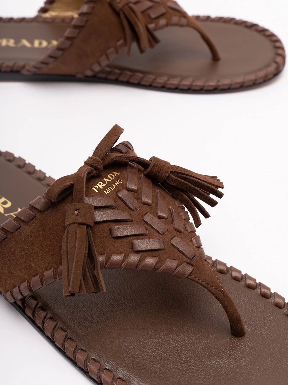Prada Suede Flat Sandals Size US 8 / IT 38 - 5 Thumbnail