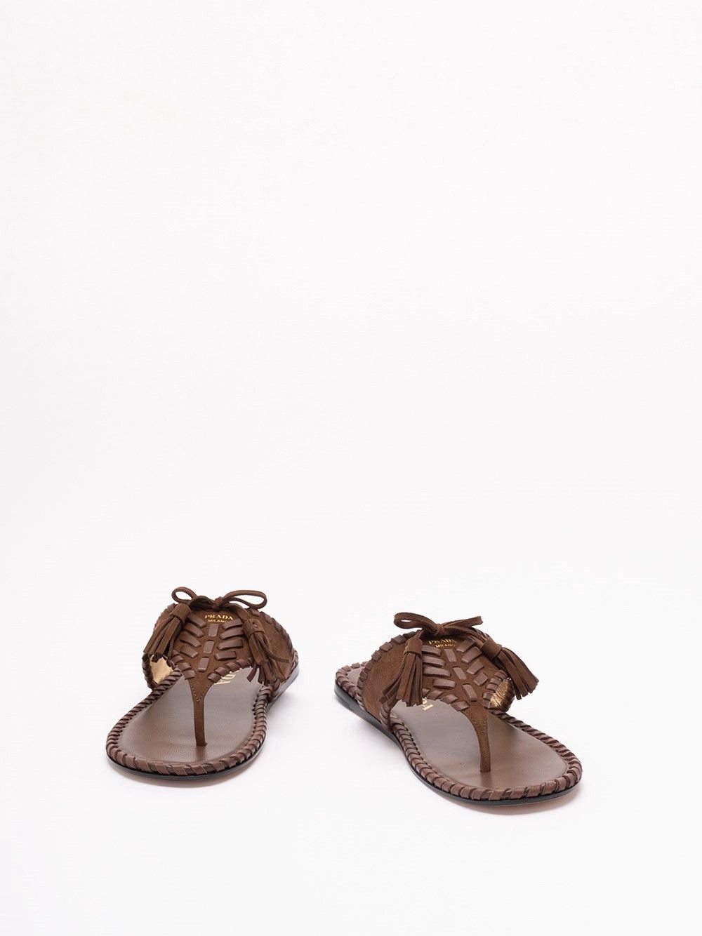 Prada Suede Flat Sandals Size US 8 / IT 38 - 2 Thumbnail