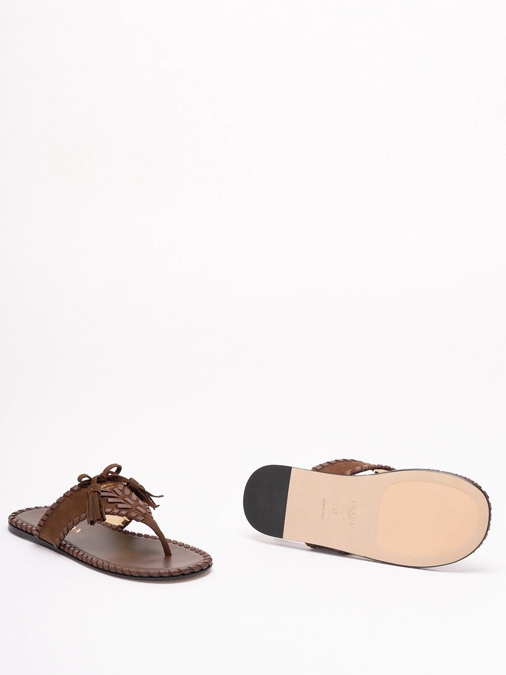 Prada Suede Flat Sandals Size US 8 / IT 38 - 4 Thumbnail