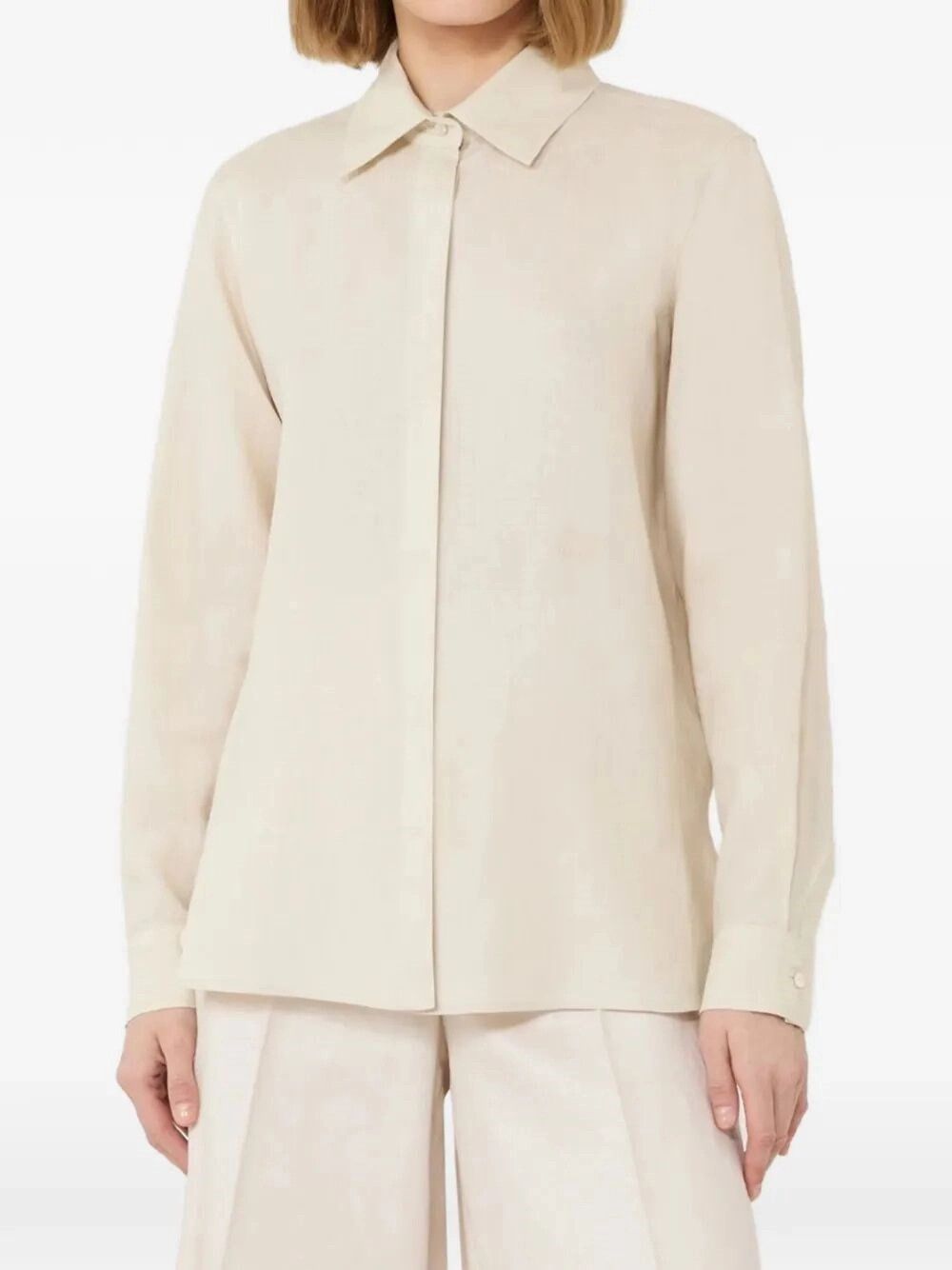 Max Mara Linen Shirt Size M / US 6-8 / IT 42-44 - 2 Thumbnail