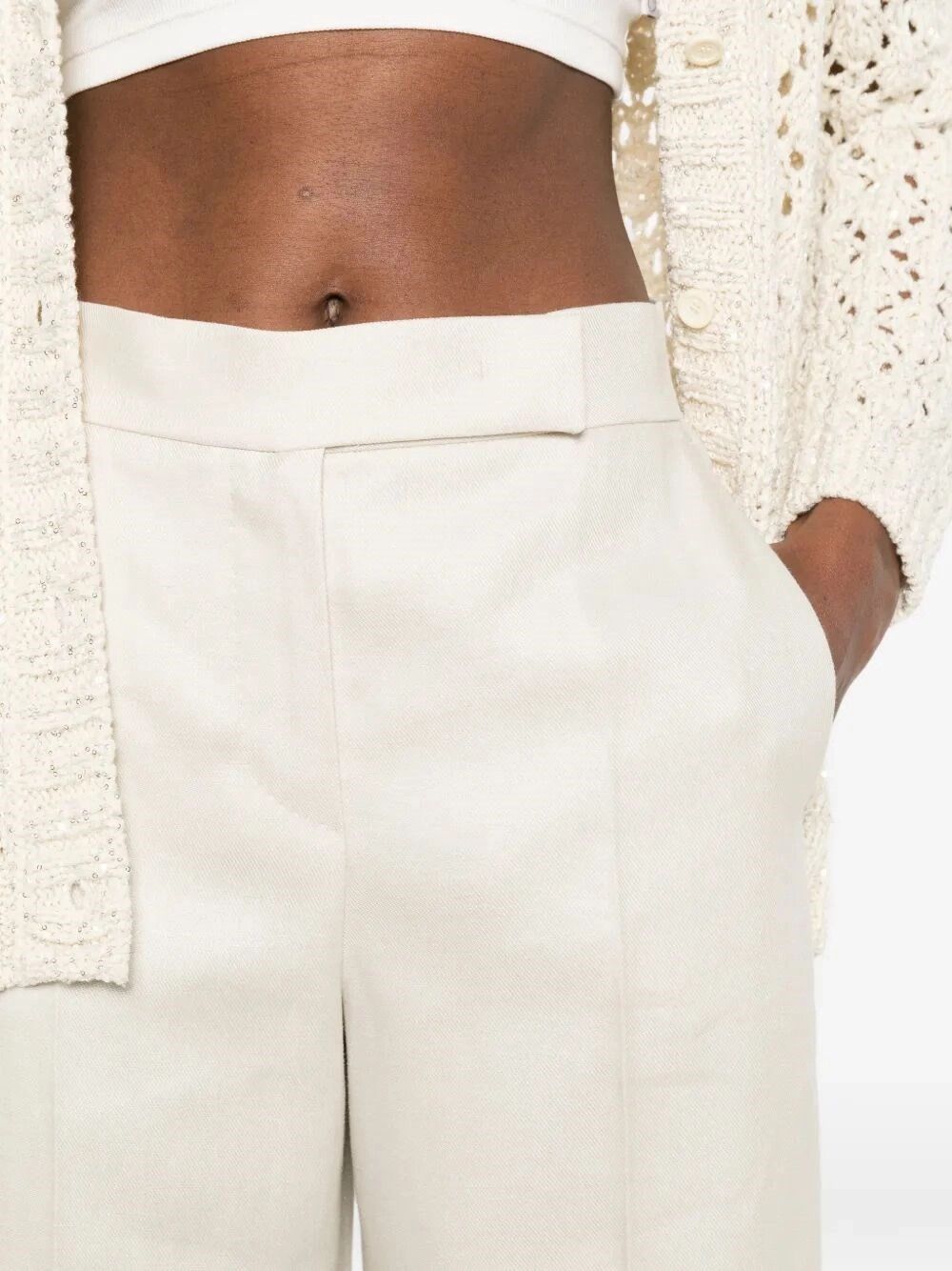 Max Mara Linen Pants Size 30" / US 8 / IT 44 - 4 Thumbnail