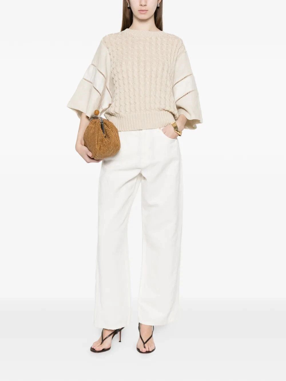 Max Mara Cotton and Linen Pants Size 28" / US 6 / IT 42 - 2 Thumbnail
