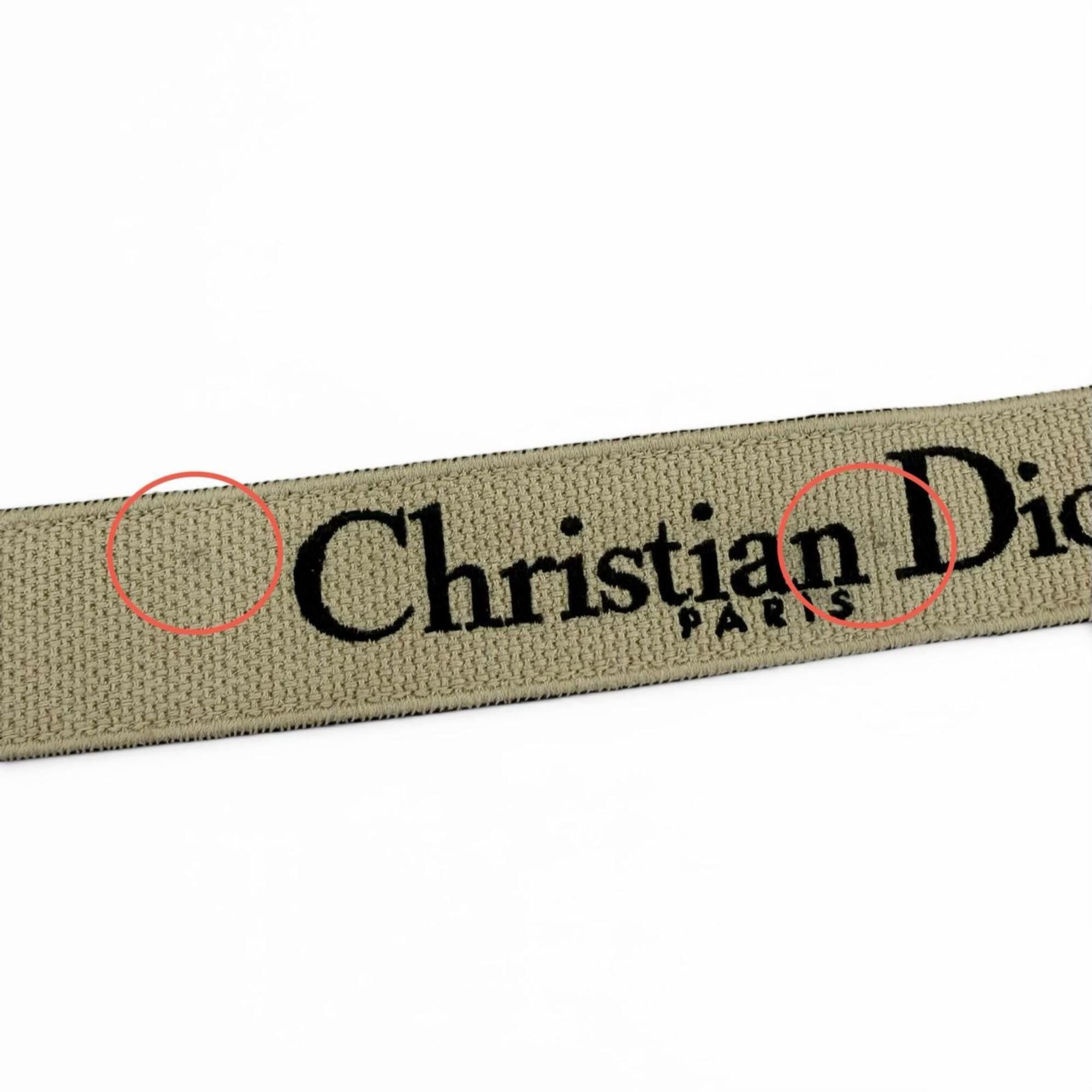 Dior Christian Dior S8553CBTE Canvas and Leather Shoulder Bag with Embroidery, Black Beige, Made in Italy, Women's. Current model. Size ONE SIZE - 9 Thumbnail
