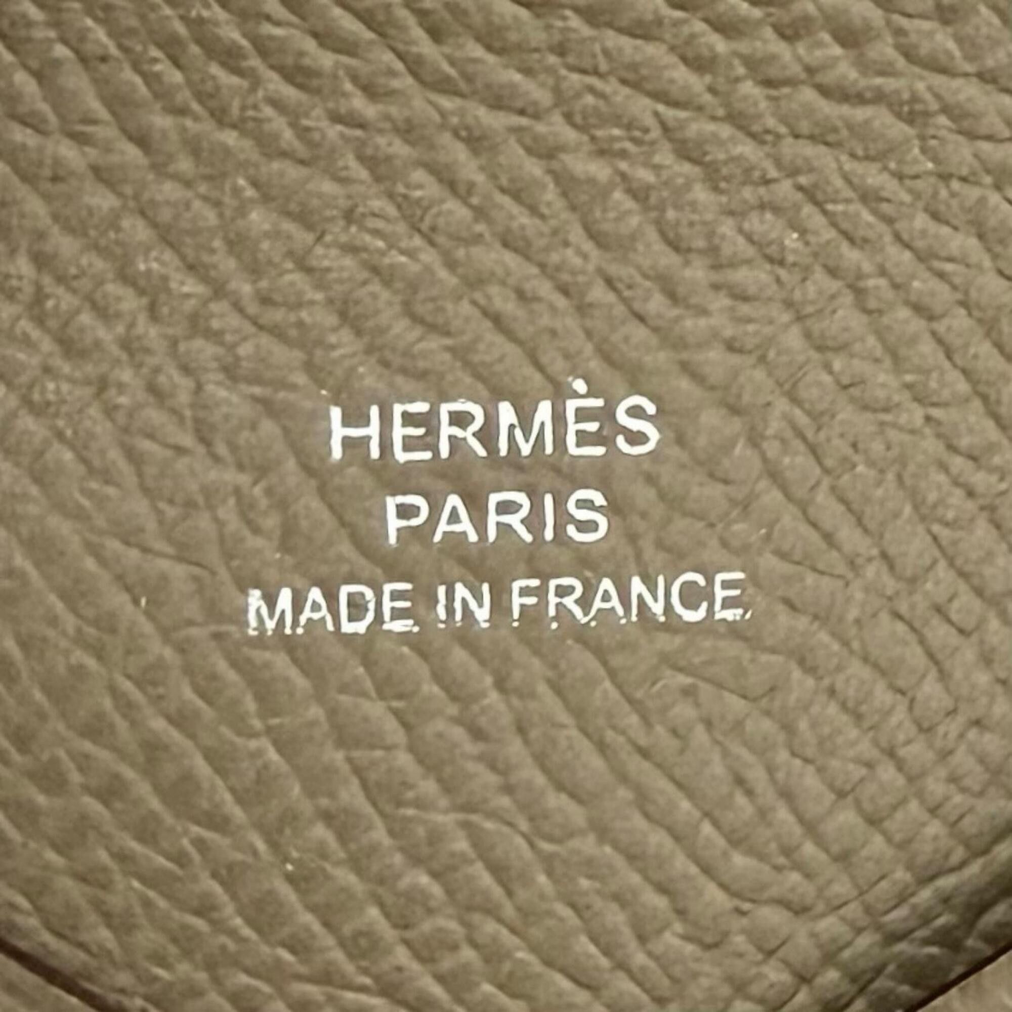 Hermes HERMES Calvi Veau Epsom Etoupe Silver Hardware Business Card Holder/Card Case with W Stamp, Made in France, Women's, Comes Box, Highly Recommended! Size ONE SIZE - 7 Thumbnail