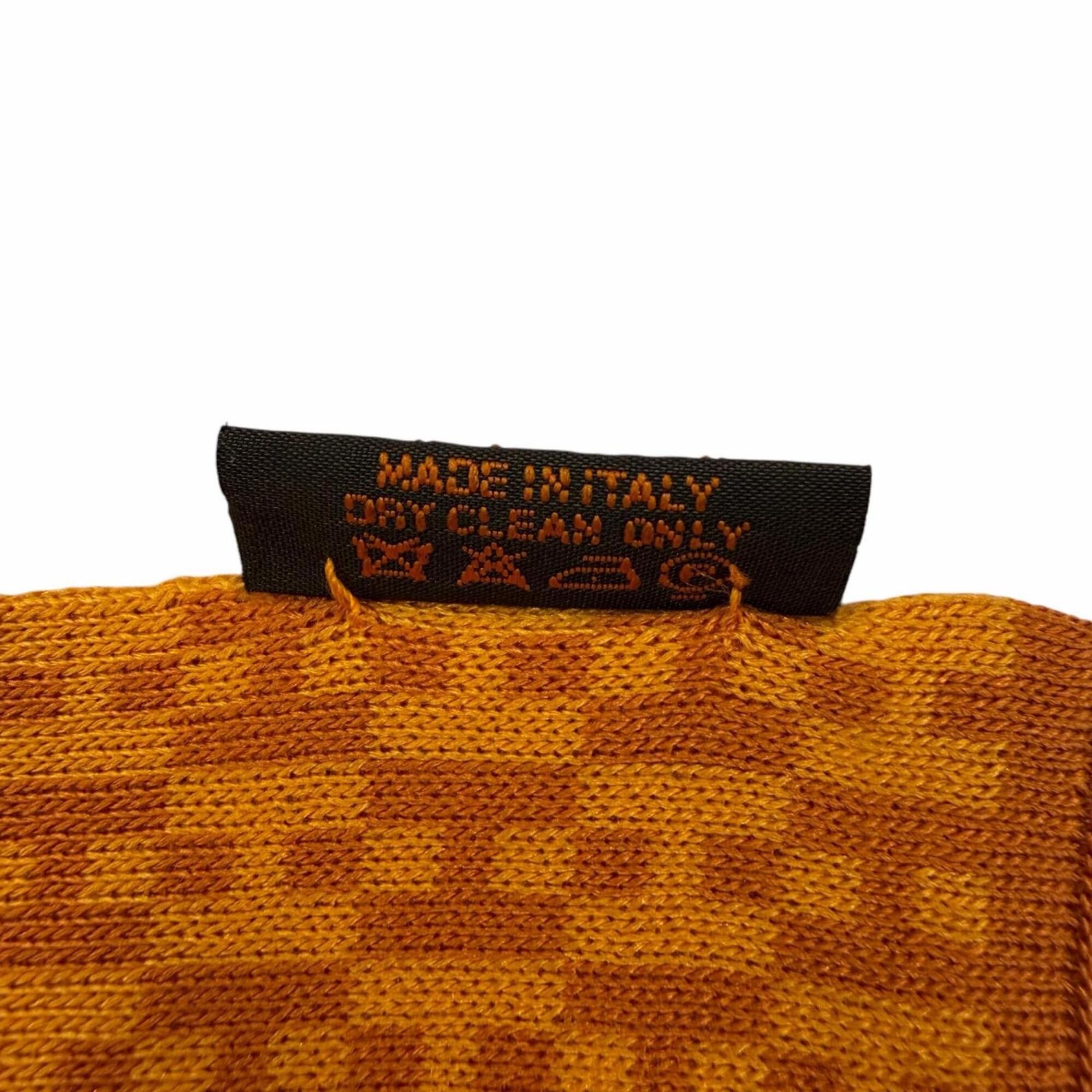 Hermes HERMES Vintage 100% Silk 90's H-Pattern Stole/Scarf, Orange, Made in Italy, Women's, with Box Size ONE SIZE - 7 Thumbnail