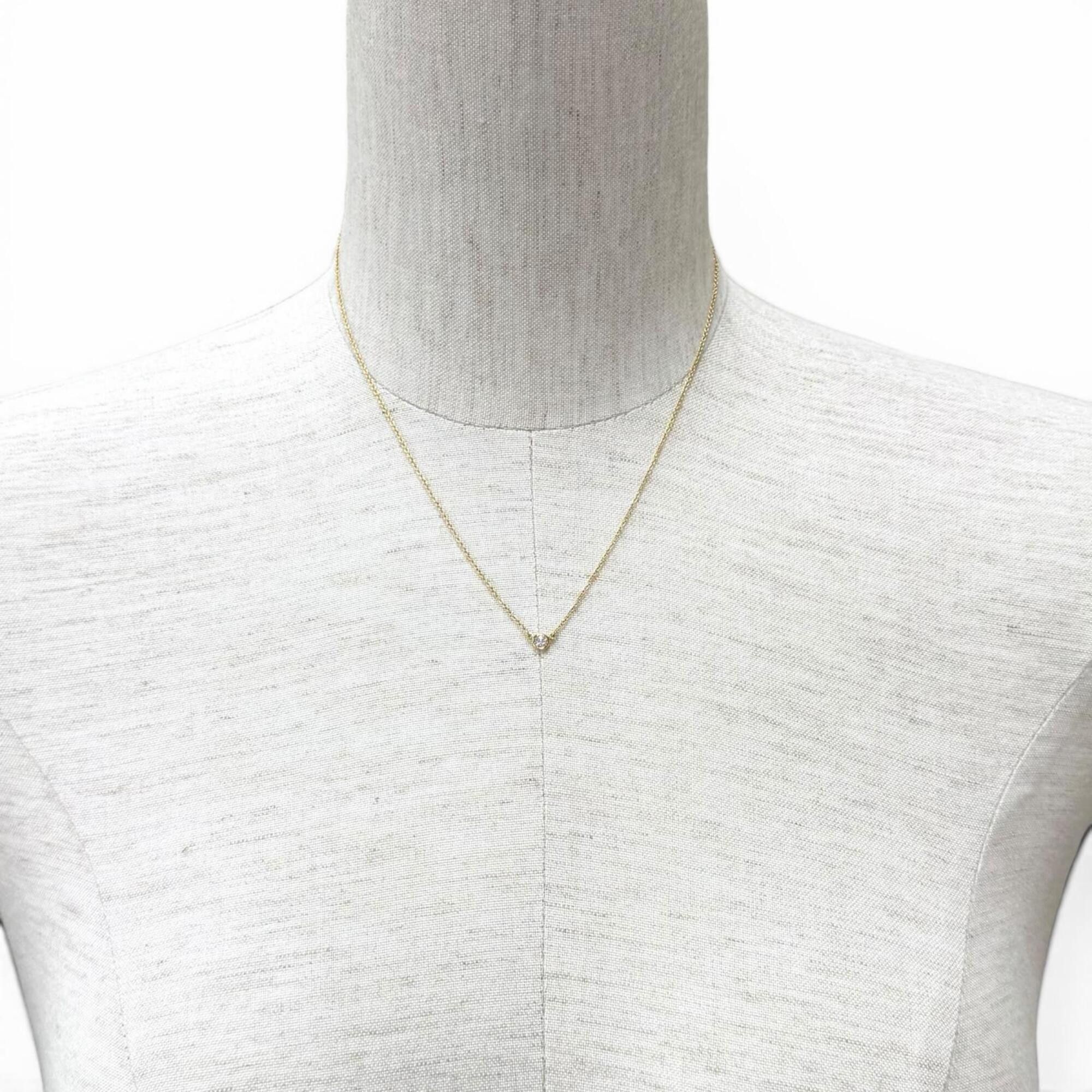 Tiffany & Co. TIFFANY&Co. Tiffany Elsa Peretti By the Yard 1P Diamond Necklace 750 (YG) approx. 0.05ct Diameter 3.9mm Yellow Gold Weight 1.88g Women's Size ONE SIZE - 3 Thumbnail