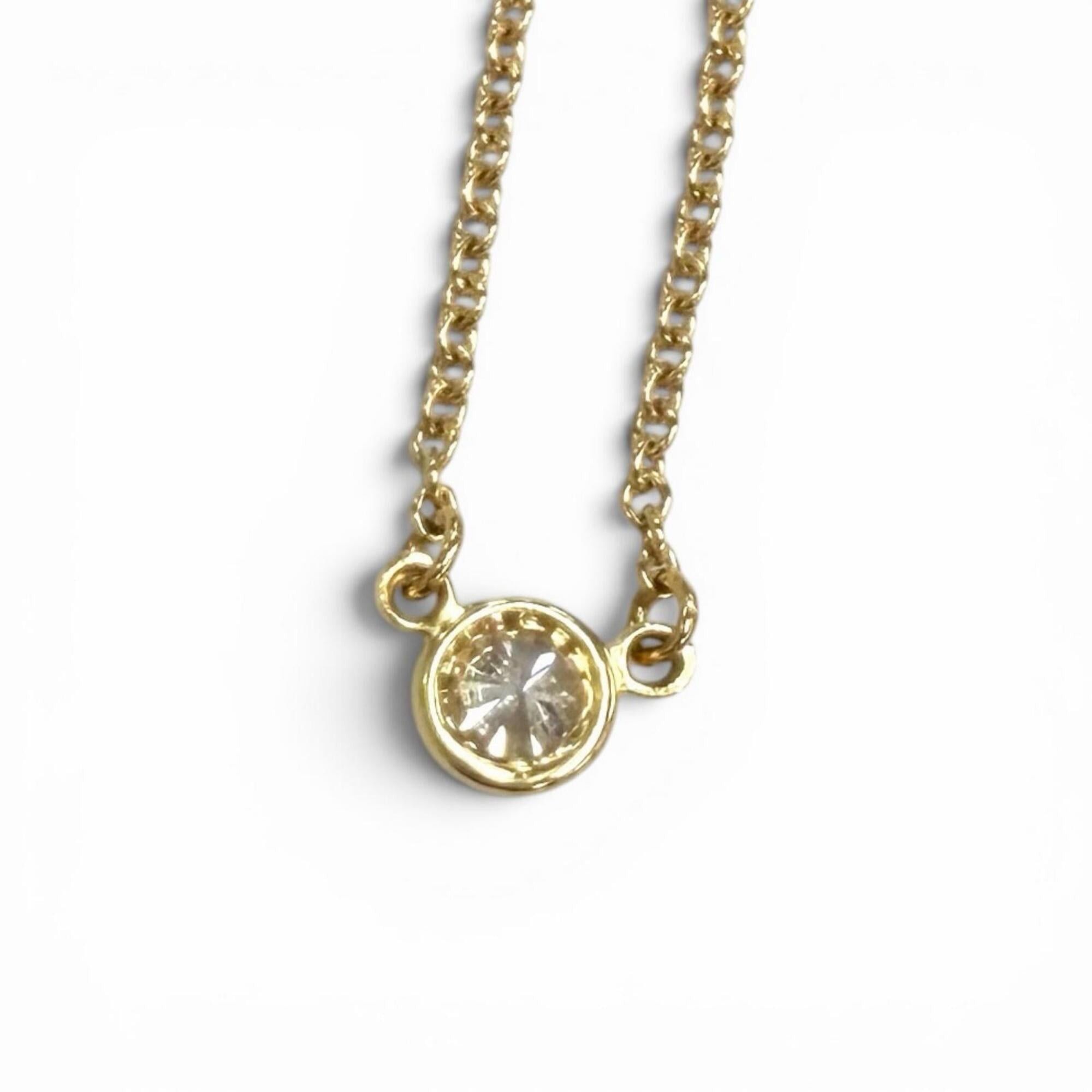 Tiffany & Co. TIFFANY&Co. Tiffany Elsa Peretti By the Yard 1P Diamond Necklace 750 (YG) approx. 0.05ct Diameter 3.9mm Yellow Gold Weight 1.88g Women's Size ONE SIZE - 2 Thumbnail