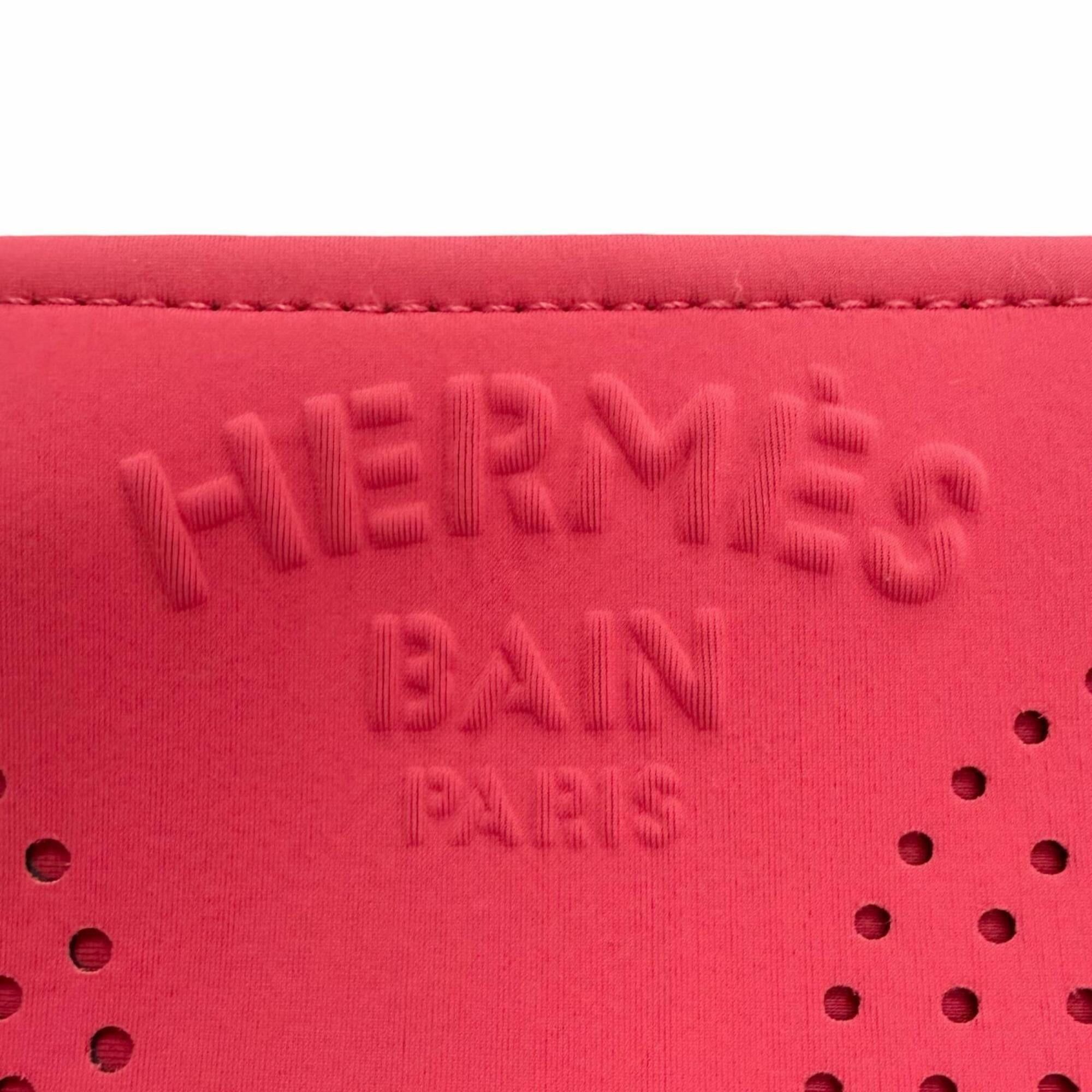 Hermes HERMES Neo Bainzen aux Soleils Pouch, Cosmetic Pink with Black Hardware, Made in France, Women's Size ONE SIZE - 5 Thumbnail