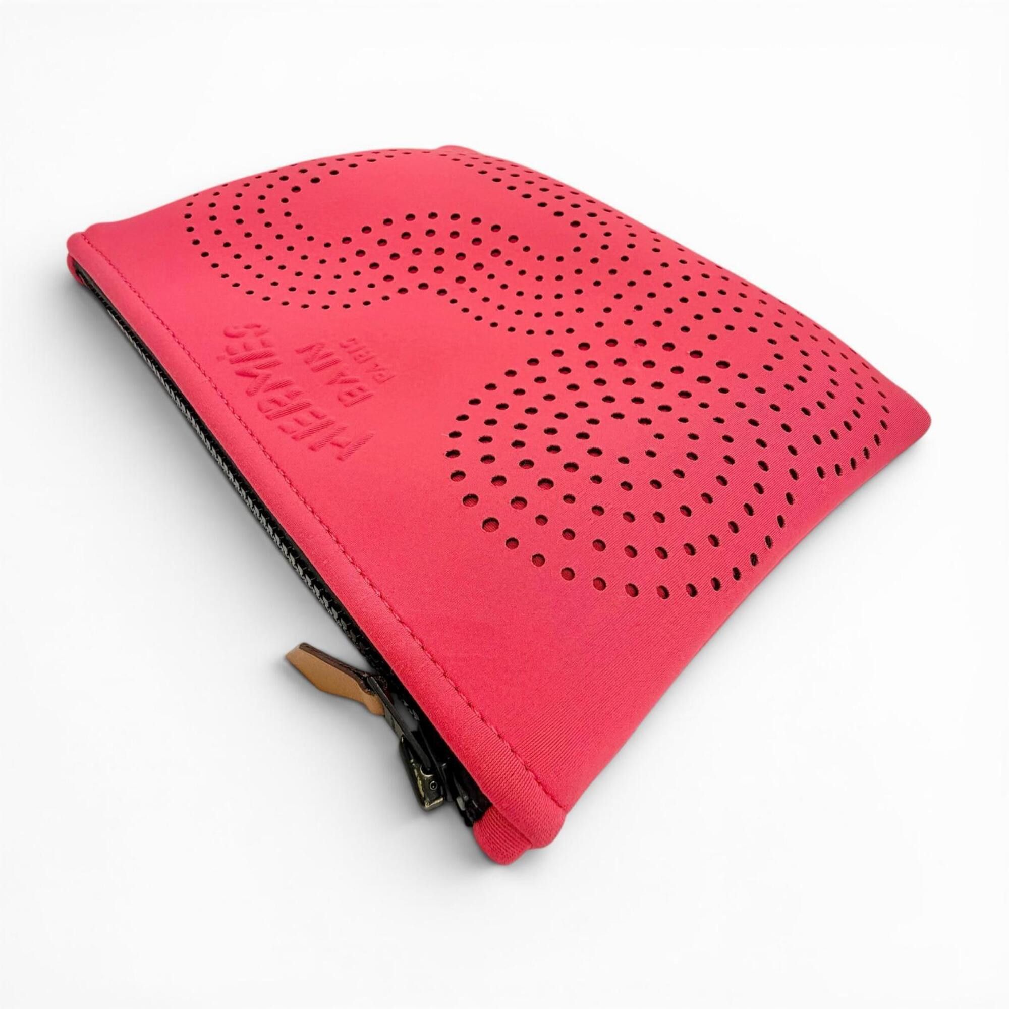Hermes HERMES Neo Bainzen aux Soleils Pouch, Cosmetic Pink with Black Hardware, Made in France, Women's Size ONE SIZE - 3 Thumbnail