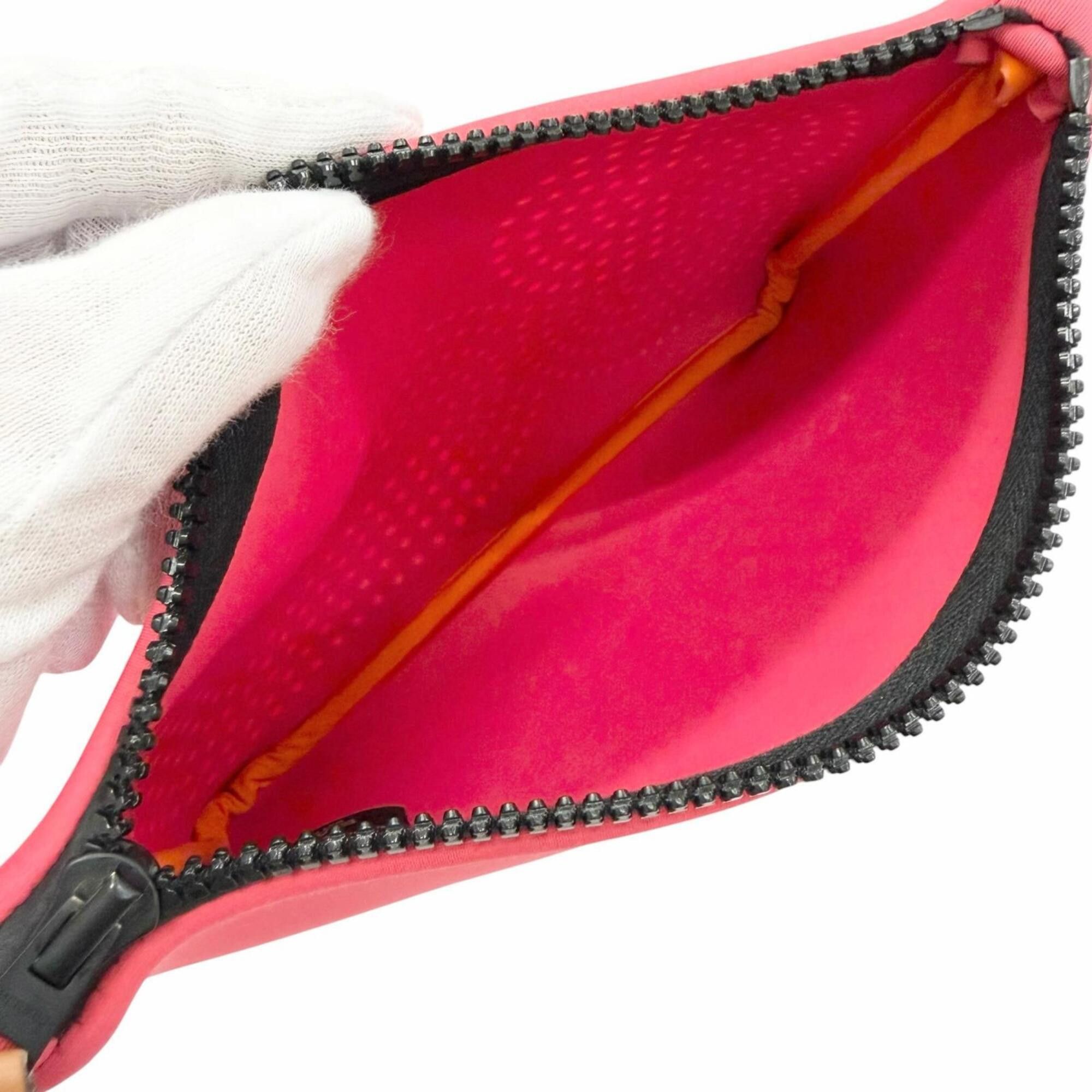 Hermes HERMES Neo Bainzen aux Soleils Pouch, Cosmetic Pink with Black Hardware, Made in France, Women's Size ONE SIZE - 7 Thumbnail