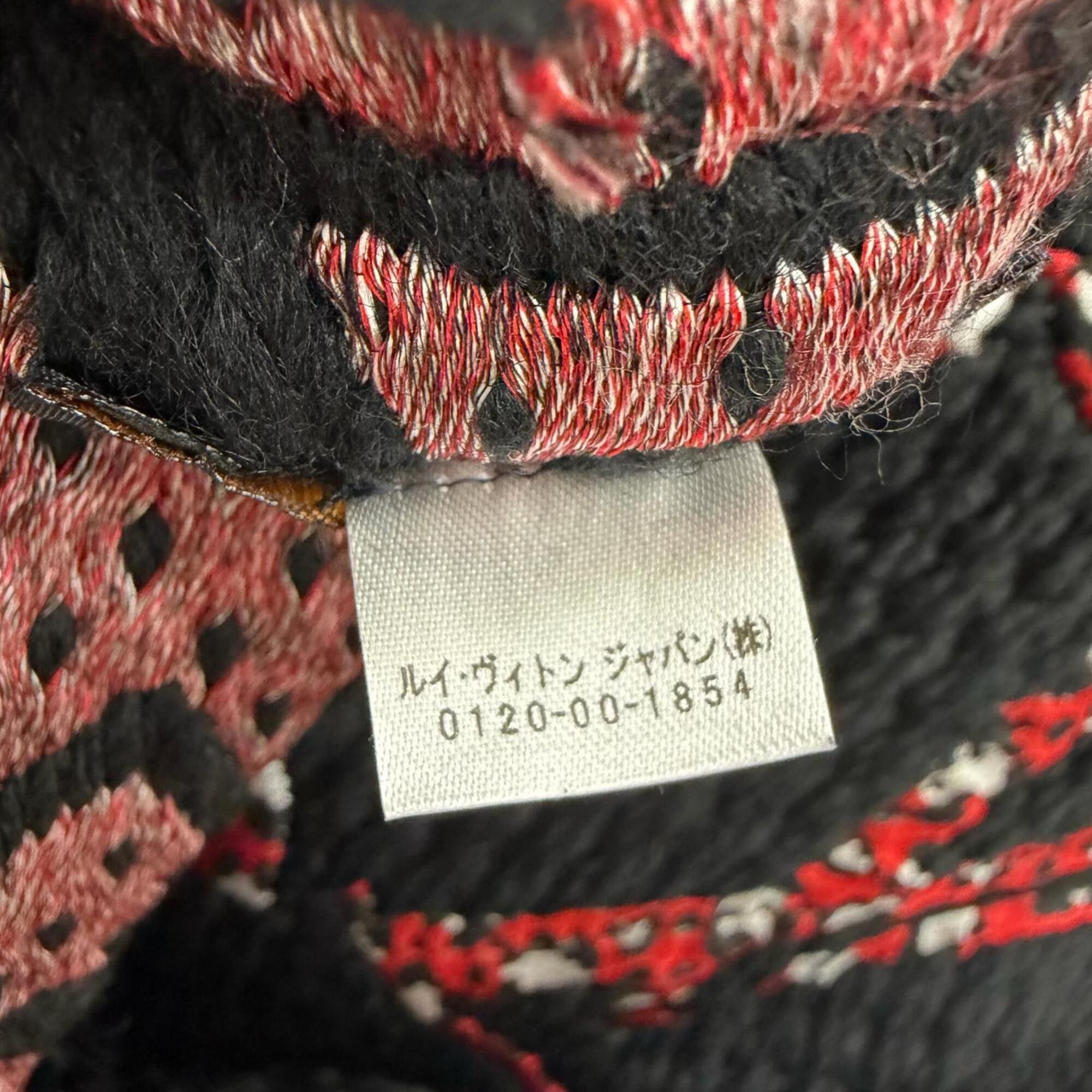 Louis Vuitton LOUIS VUITTON (Louis Vuitton) 2020 model M76345 Echarpe Giant Monogram Jungle Wool Silk Stole Scarf Black Made in Italy Authentic Women's Size ONE SIZE - 7 Thumbnail