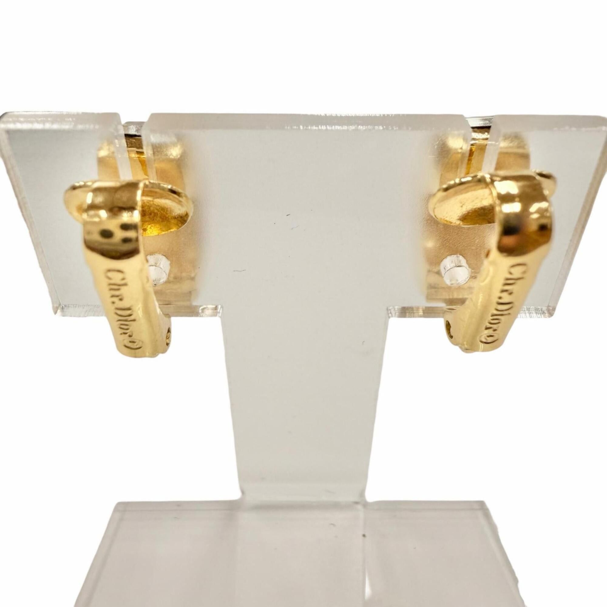 Dior Christian Dior Vintage Baguette Cluster Huggy Earrings, Gold Clear, Women's Accessory Size ONE SIZE - 3 Thumbnail