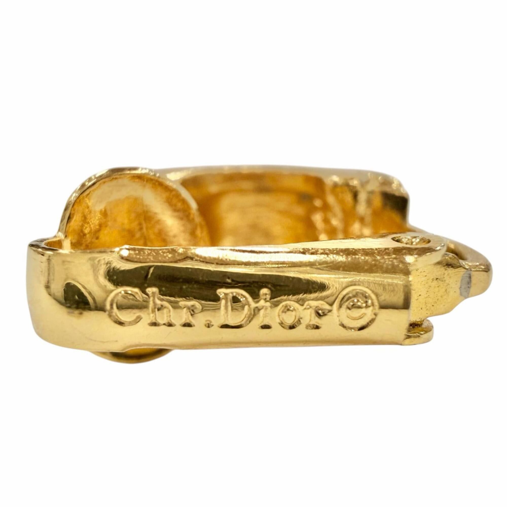 Dior Christian Dior Vintage Baguette Cluster Huggy Earrings, Gold Clear, Women's Accessory Size ONE SIZE - 6 Thumbnail