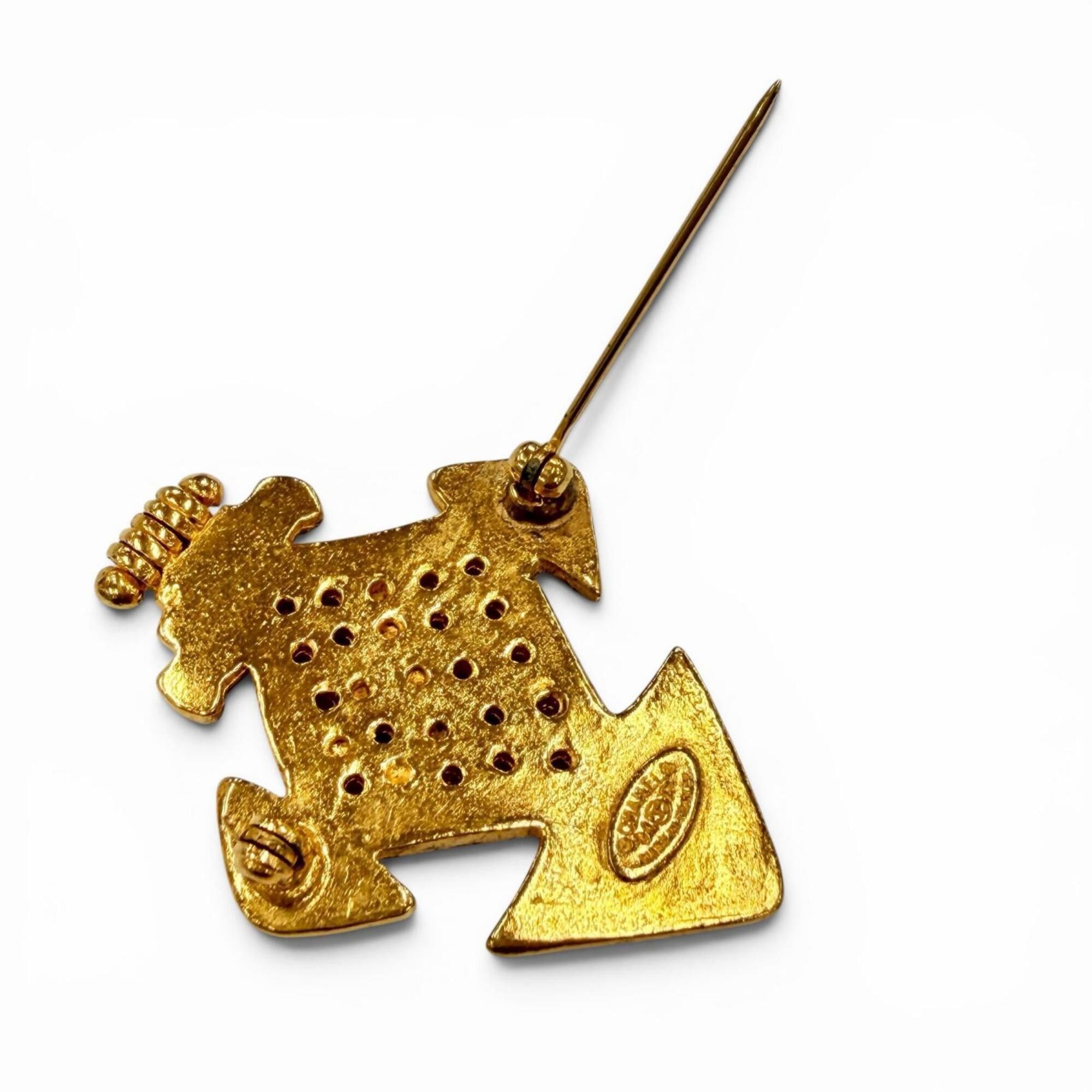 Chanel CHANEL Vintage 94P Coco Mark Large Antique Brooch Accessory Gold Made in France Women's Size ONE SIZE - 4 Thumbnail