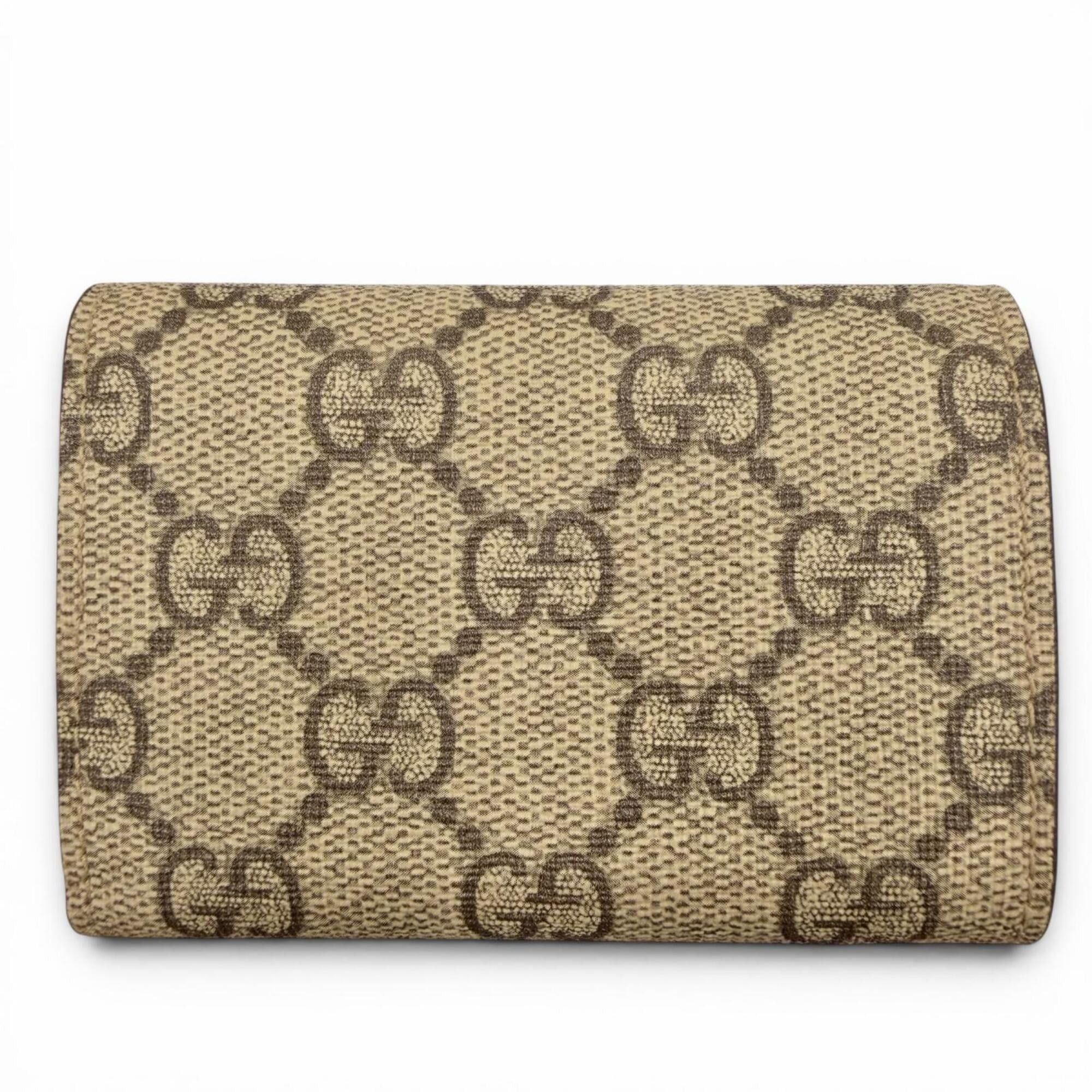 Gucci GUCCI x BALENCIAGA 681700 GG Supreme Canvas The Hacker Project Logo Plate Compact Tri-fold Wallet Beige Brown Gold Hardware Made in Italy Women's Comes with Dust Bag Size ONE SIZE - 3 Thumbnail